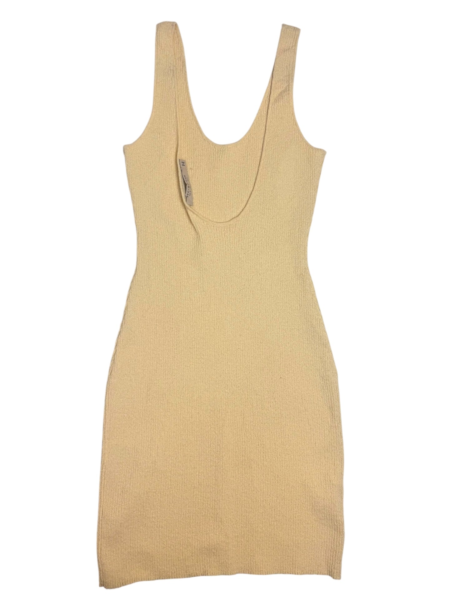 Butter Yellow Knit Bodycon Sleeveless Dress