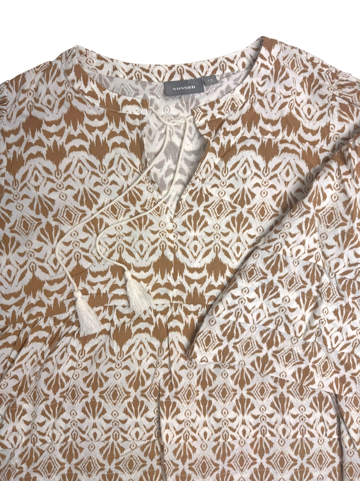 Sussan Boho Print Long Sleeve Relaxed Top