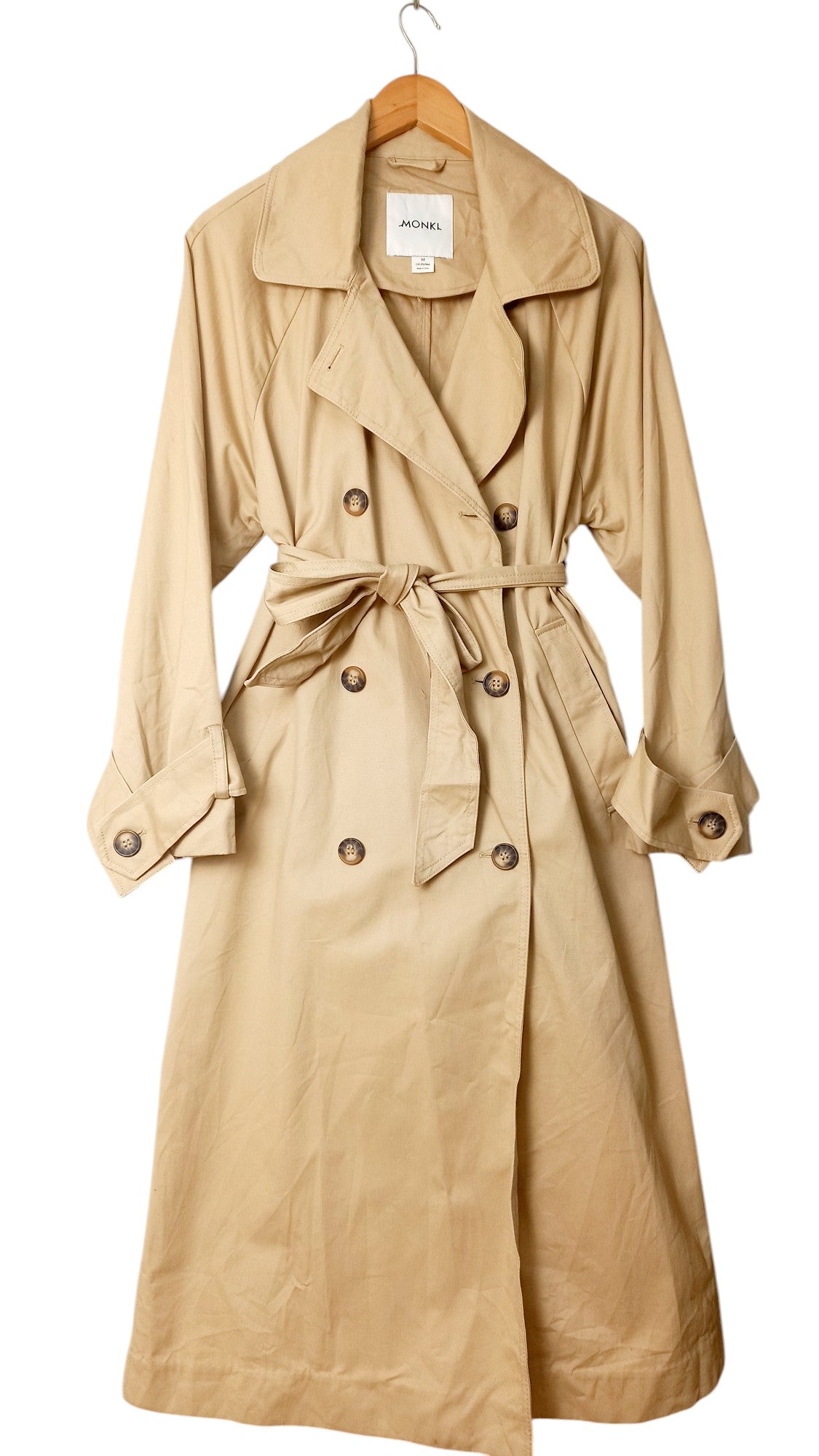 Double-Breasted Classic Beige Trench Coat