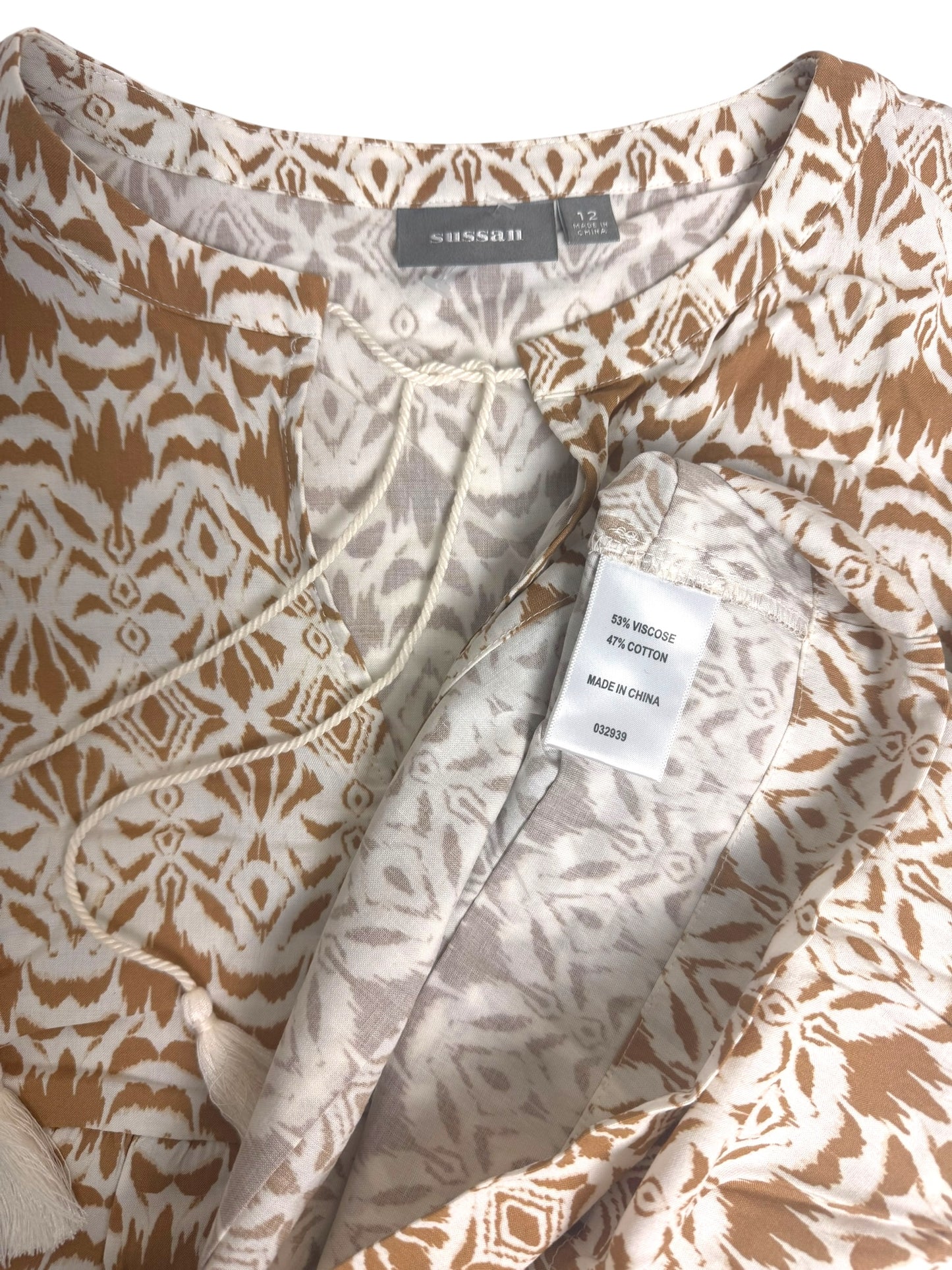 Sussan Boho Print Long Sleeve Relaxed Top