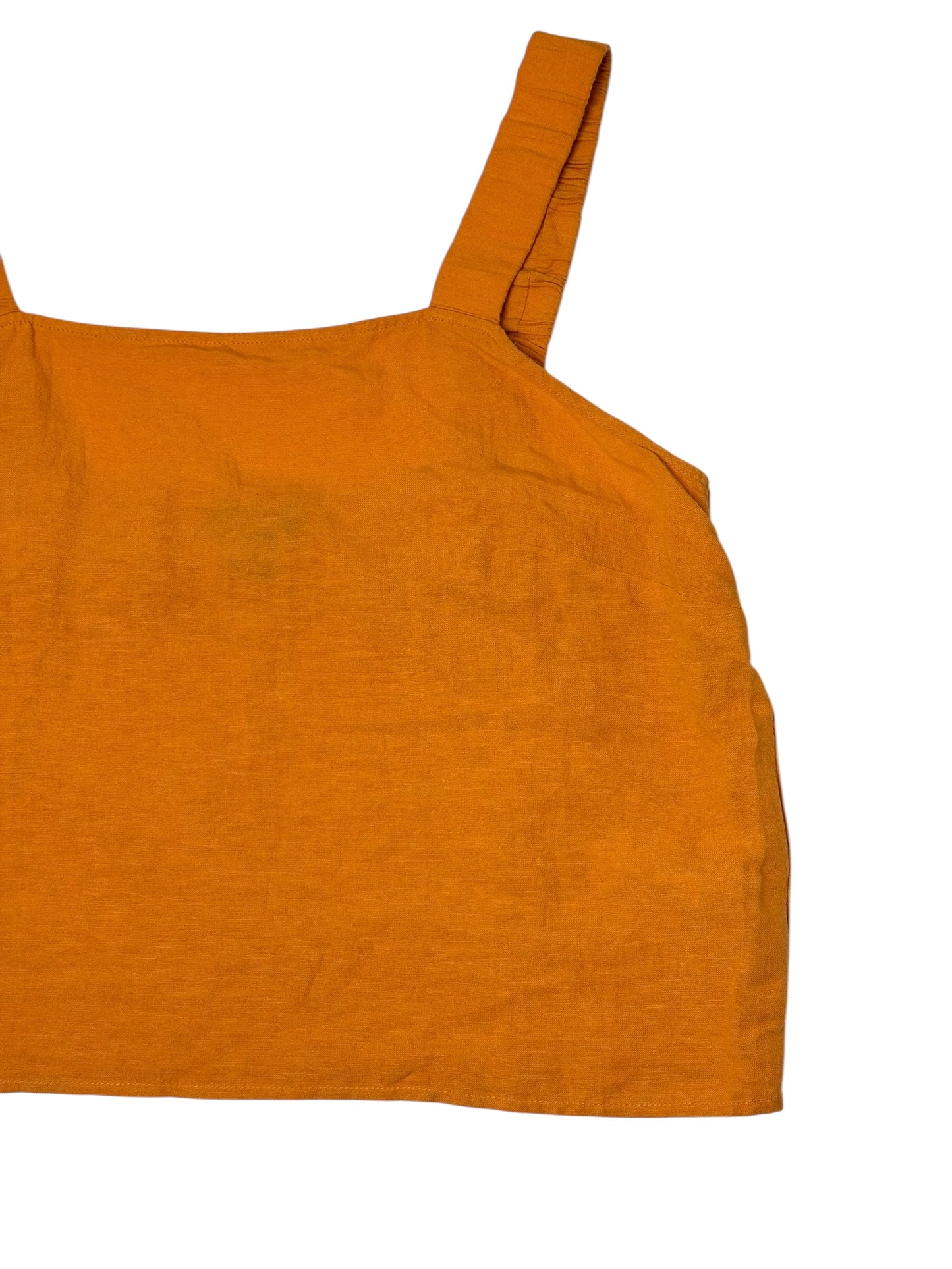 Primark Linen Blend Yellow-Orange Sleeveless Top – Relaxed Summer Style