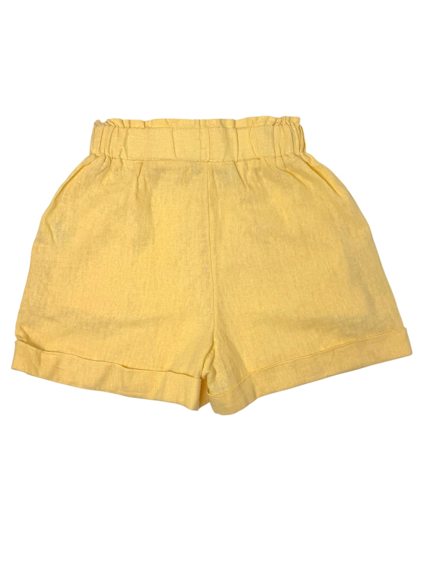 Sportsgirl Yellow Linen Blend Relaxed Shorts – Size 4UK
