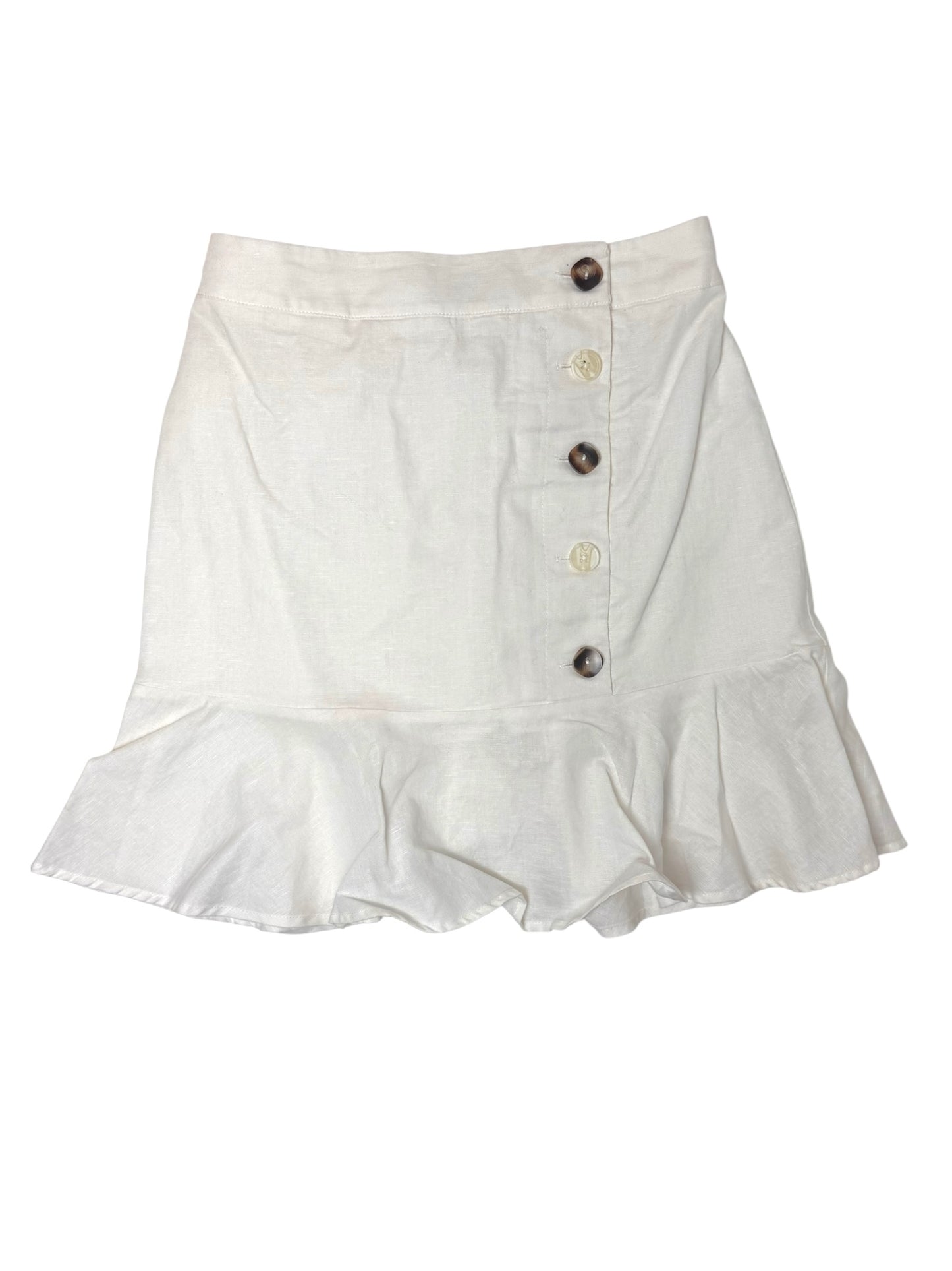 White Linen Mini Skirt with Flare Hem – Thrifted Summer Essential
