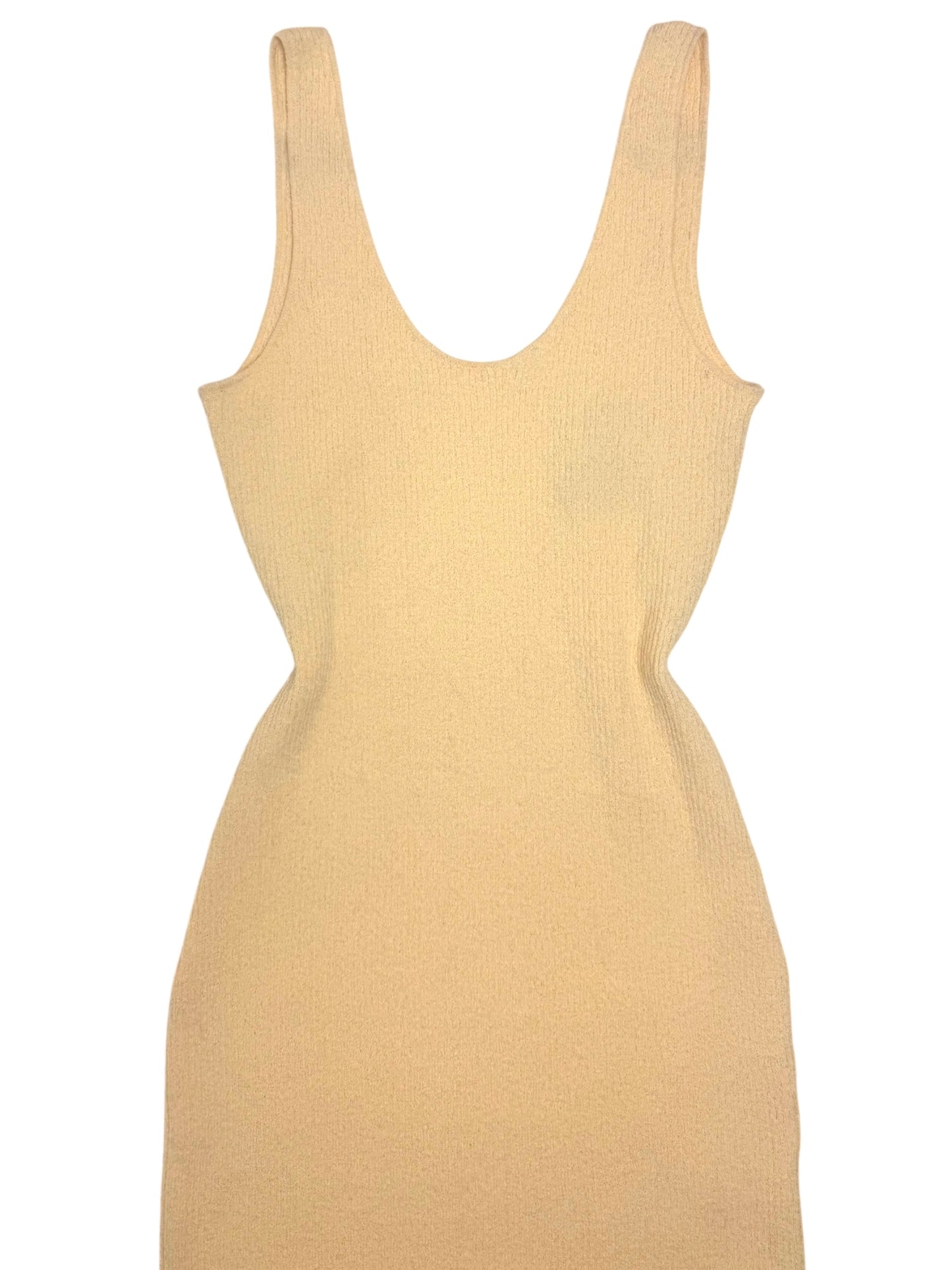 Butter Yellow Knit Bodycon Sleeveless Dress