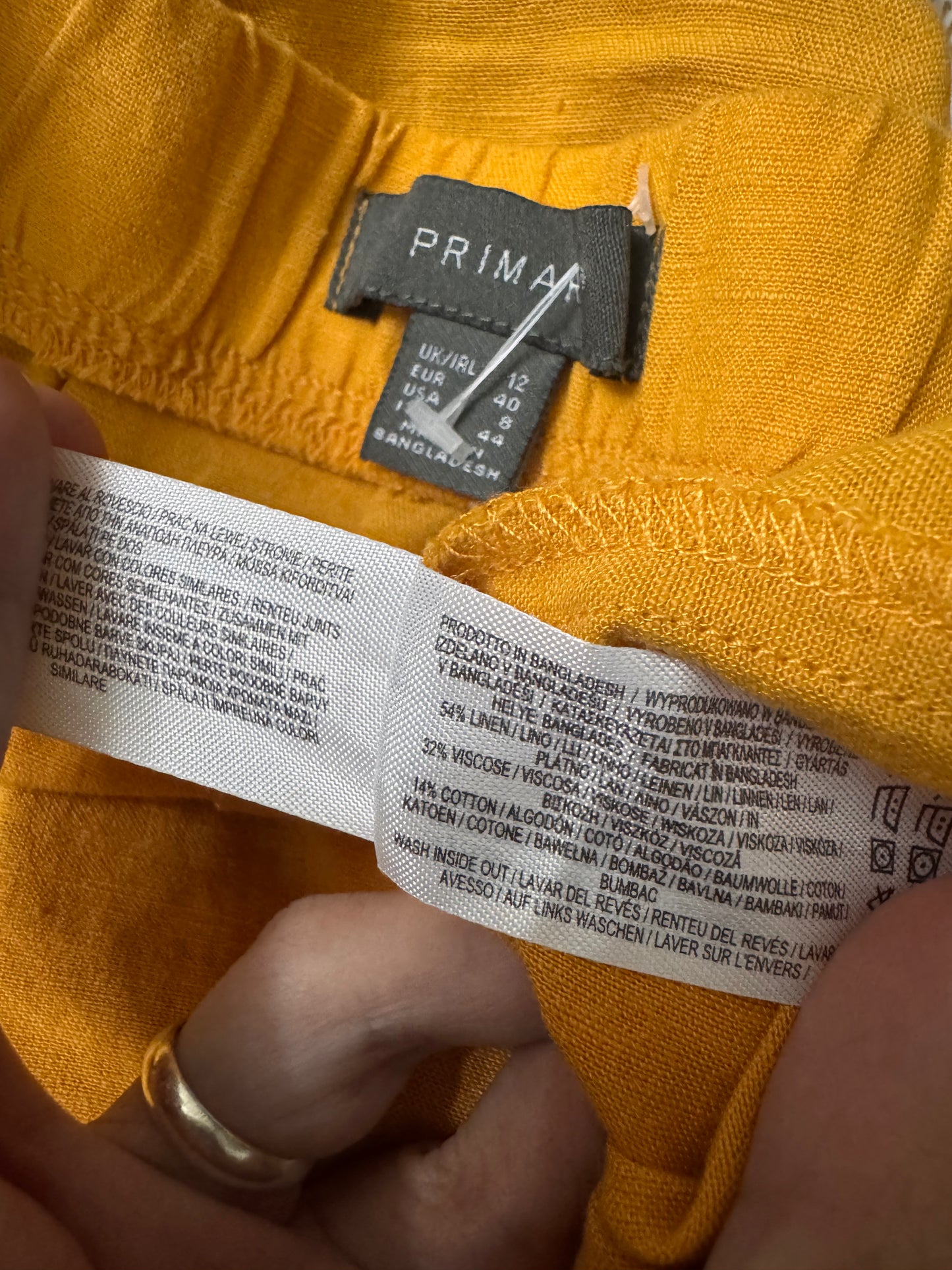 Primark Linen Blend Yellow-Orange Sleeveless Top – Relaxed Summer Style