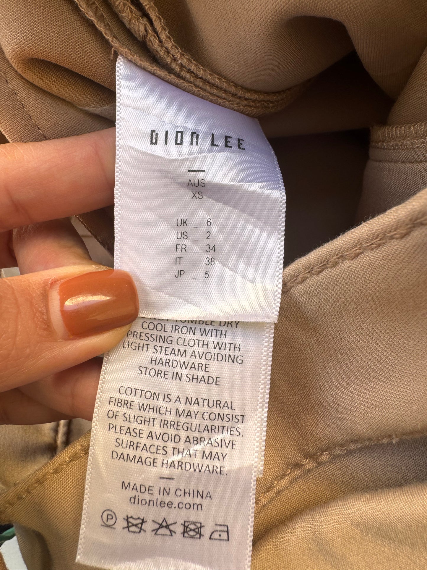 Dl0N LEE Tan Laced Release Pocket Shorts - Designer Statement Piece