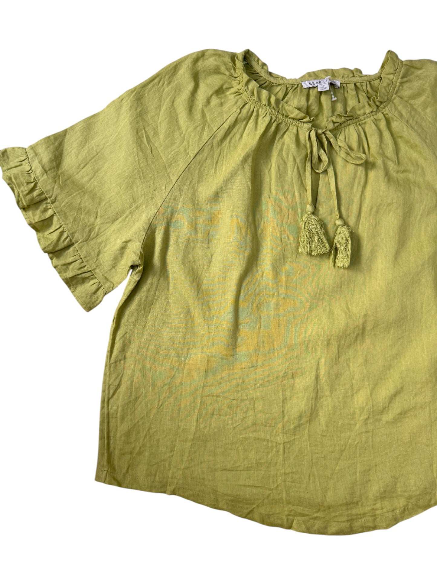 Grae Linen Avocado Green Relaxed Linen Top