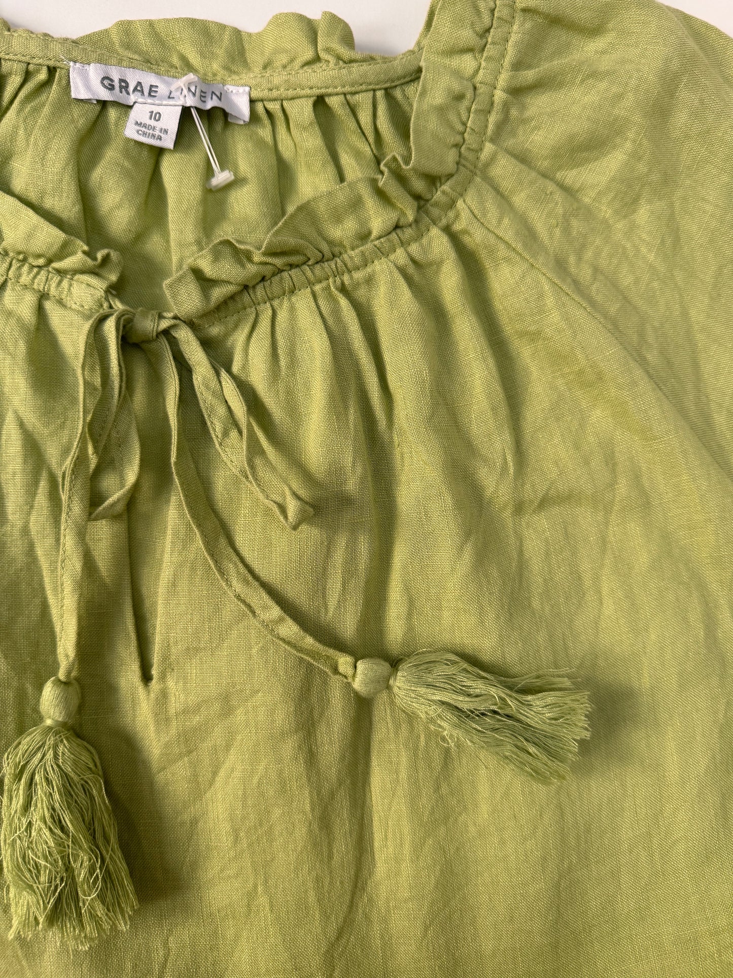 Grae Linen Avocado Green Relaxed Linen Top