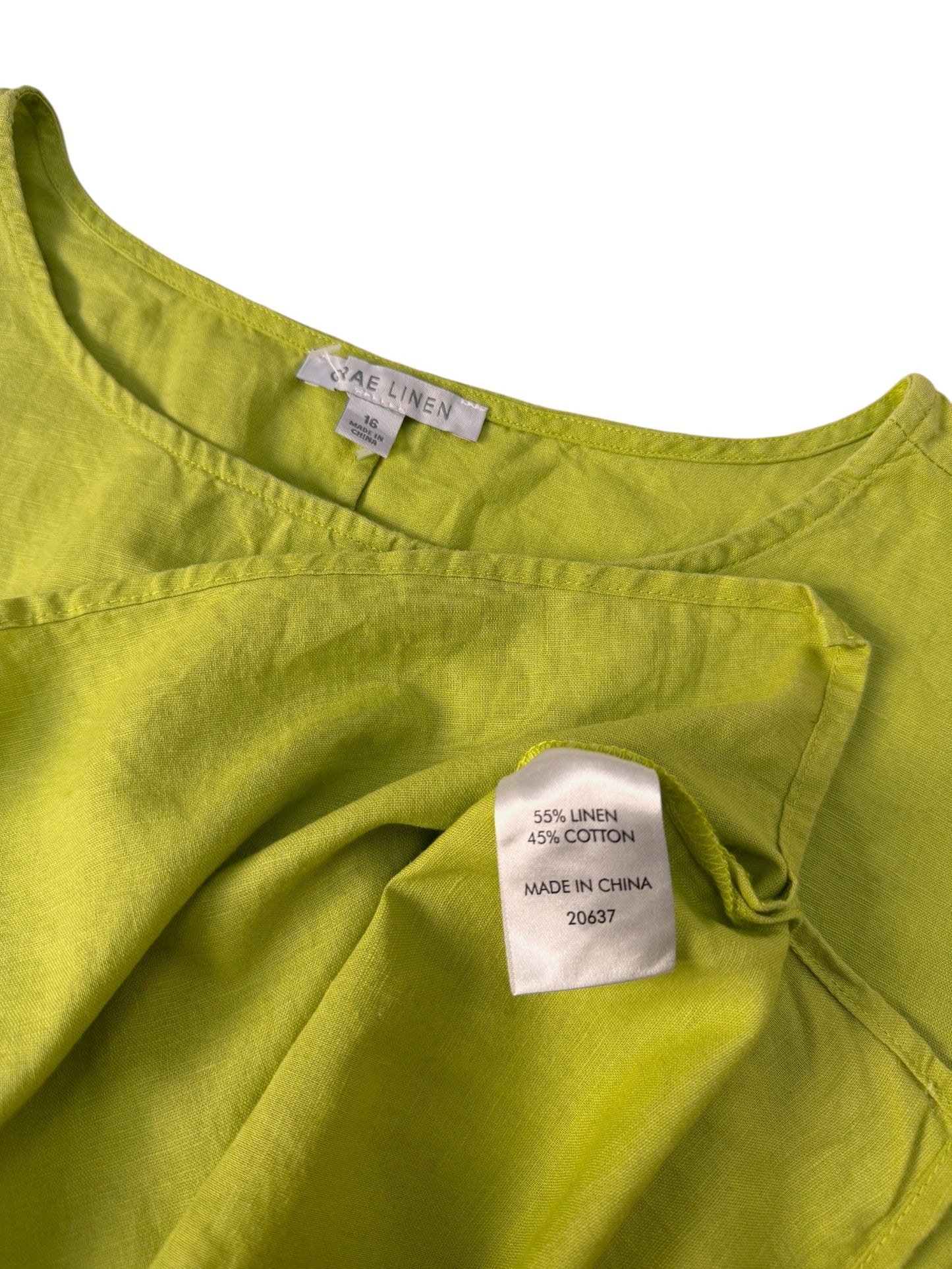 Linen Avocado Green Relaxed Linen Boxy Top