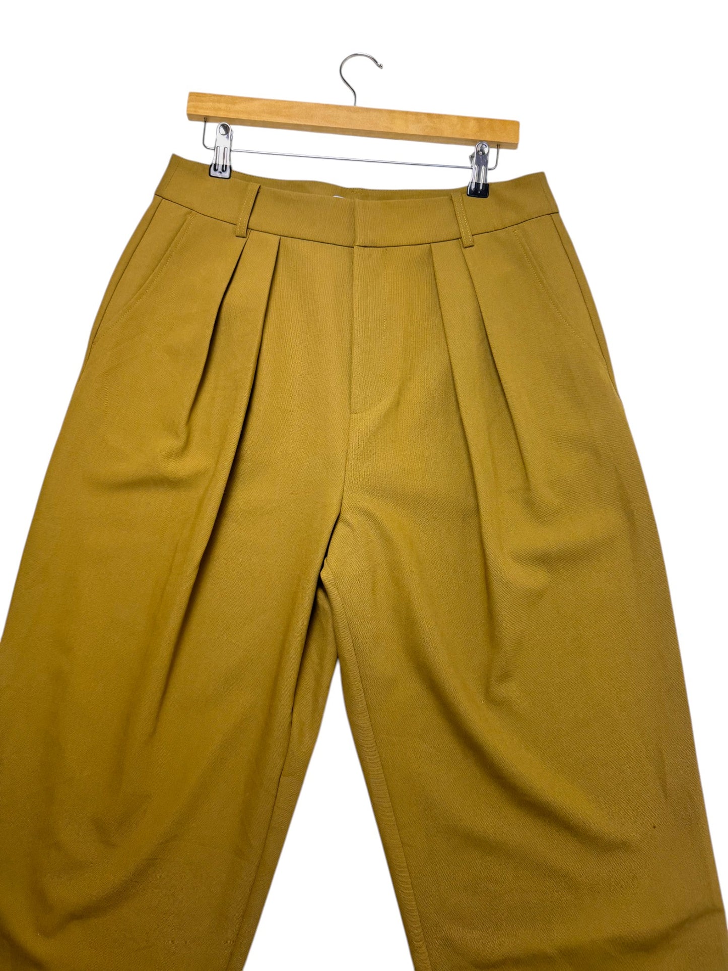 Atmosphere Camel Mustard Pleated Wide Leg Trousers