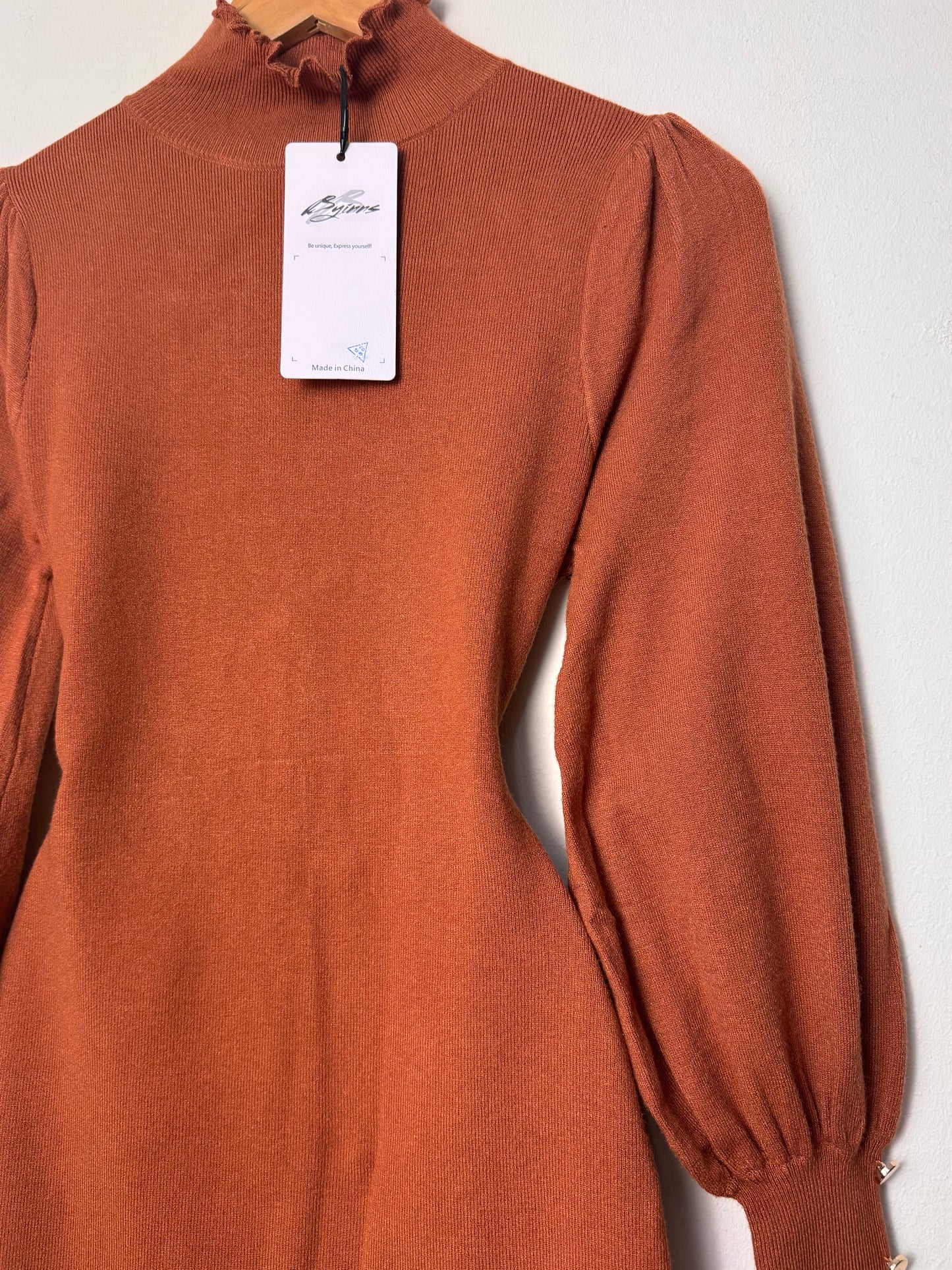 Terracotta Knitted Bodycon Dress