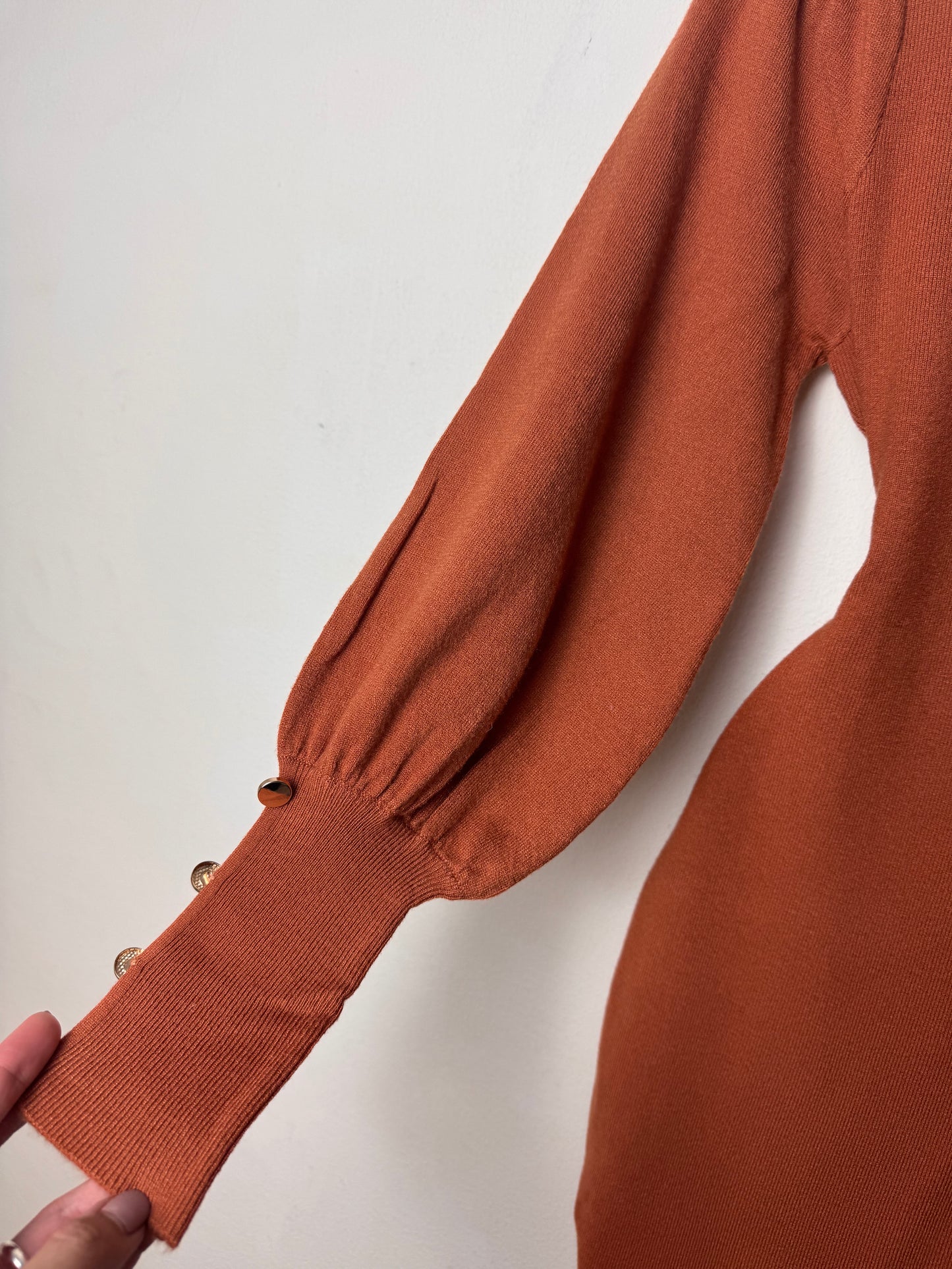 Terracotta Knitted Bodycon Dress