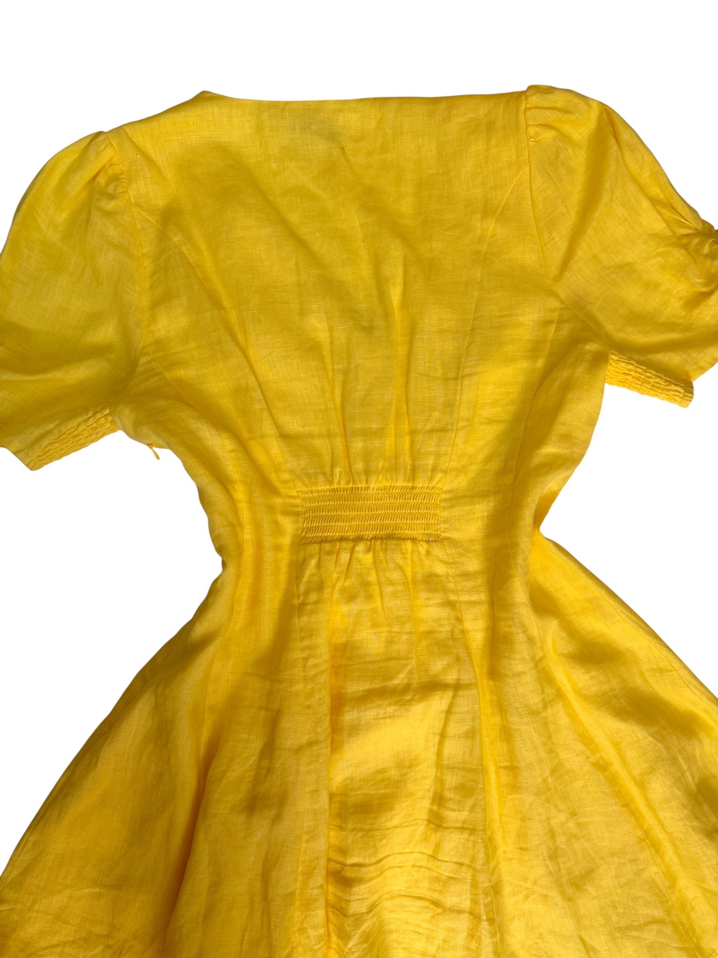 Forever New Yellow Linen Button-Down Mini Dress – 100% Linen Summer Dress