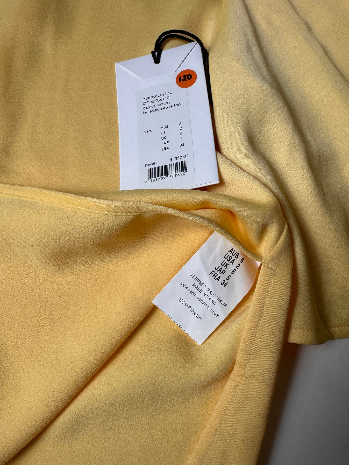 Camilla & Marc Original Yellow Satin Blouse with Bell Sleeves – Luxury Designer Find