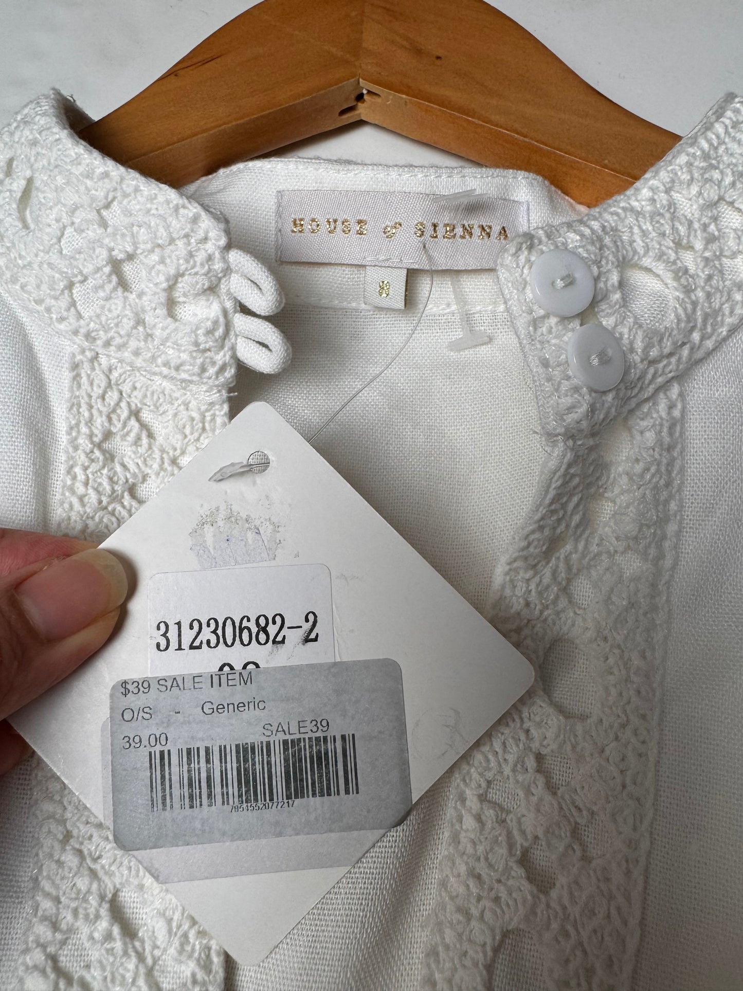 Linen Cotton Embroidered Tiered Dress – White