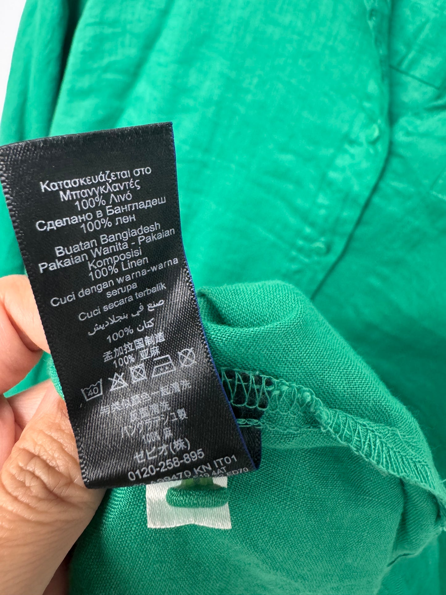 100% Linen Long Sleeve Button-Down Shirt