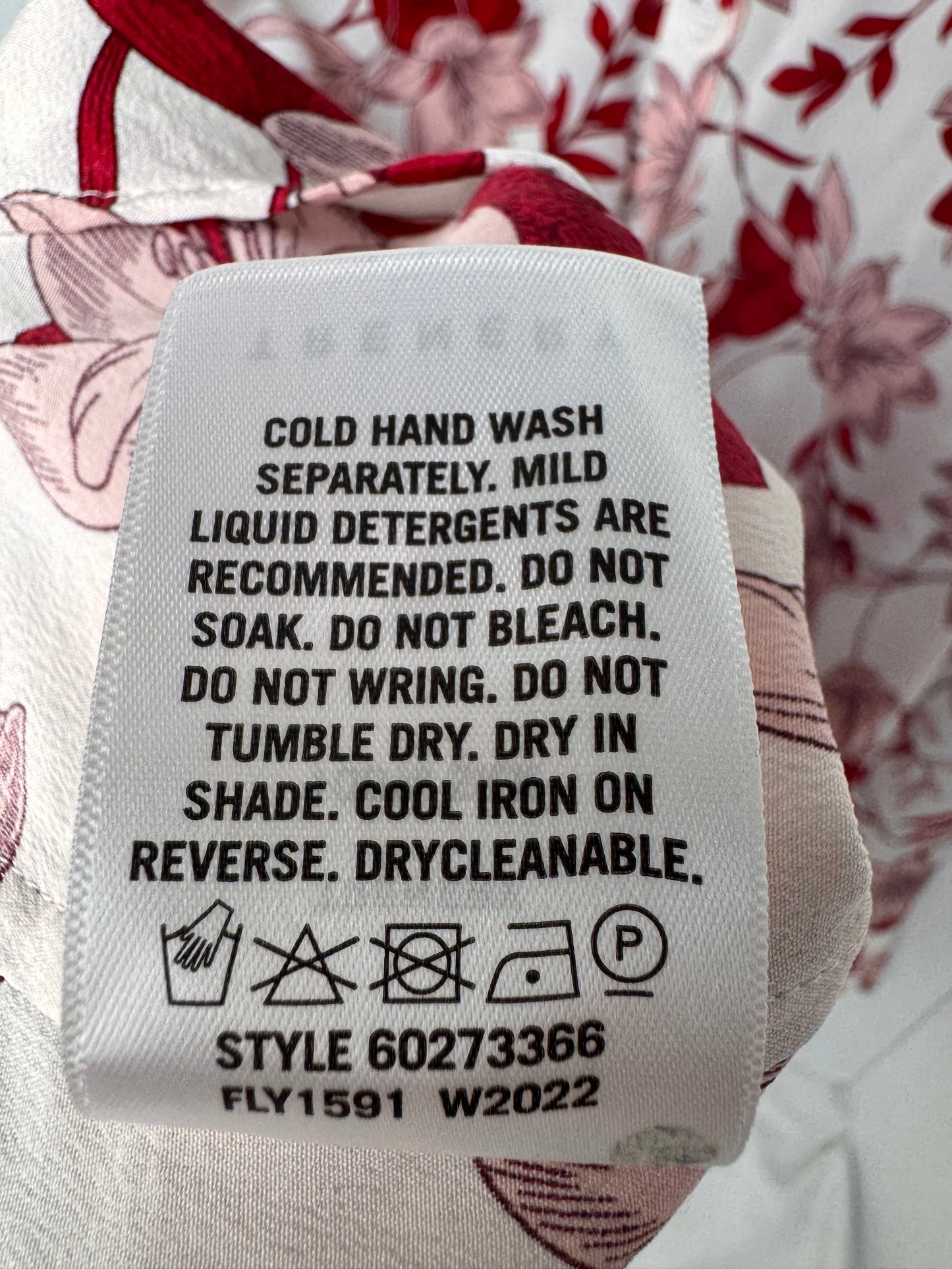 Pure Silk Long Sleeve Blouse/Floral Shirt