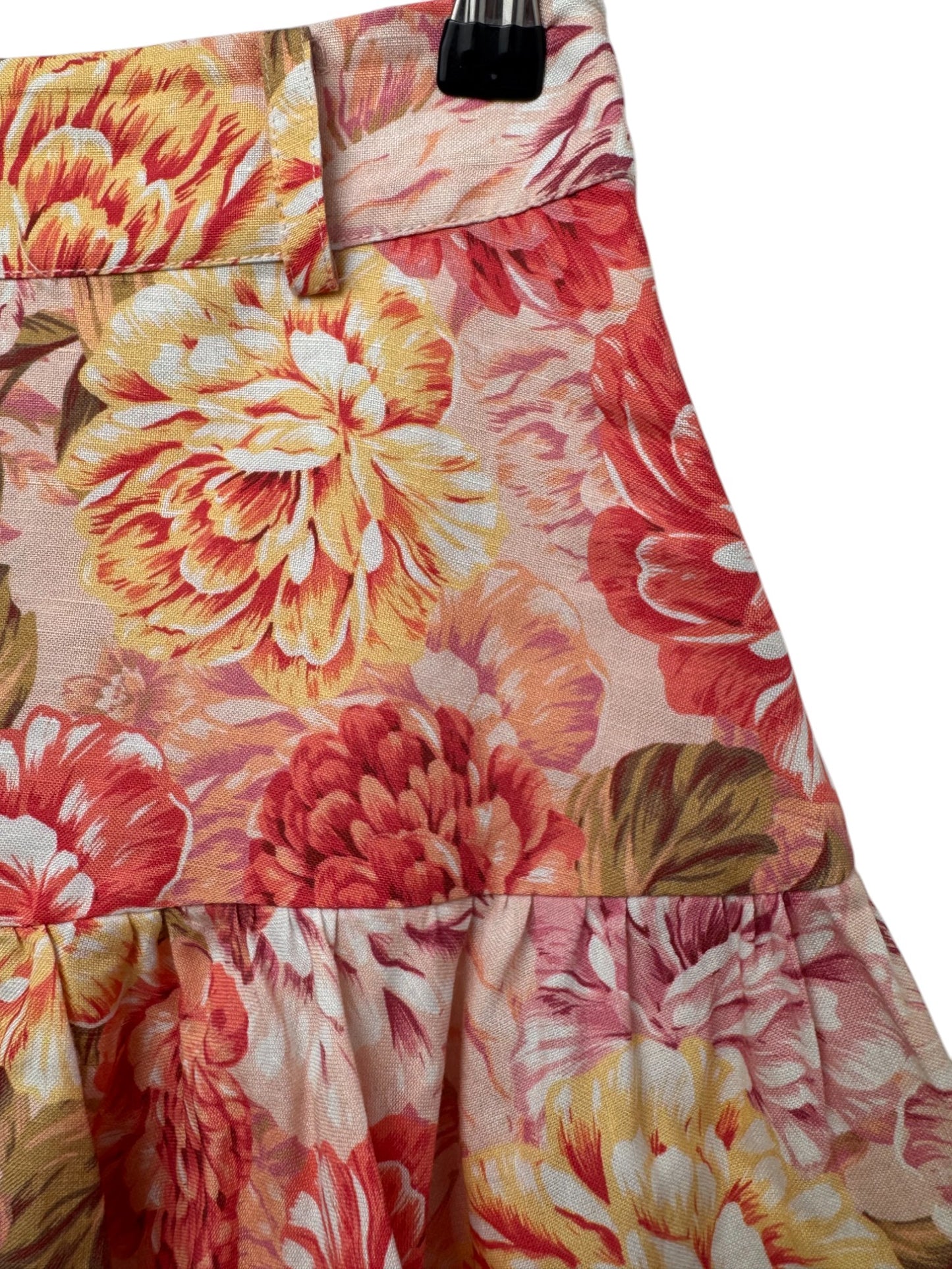 Portmans Floral Print Pink Flounce Skirt