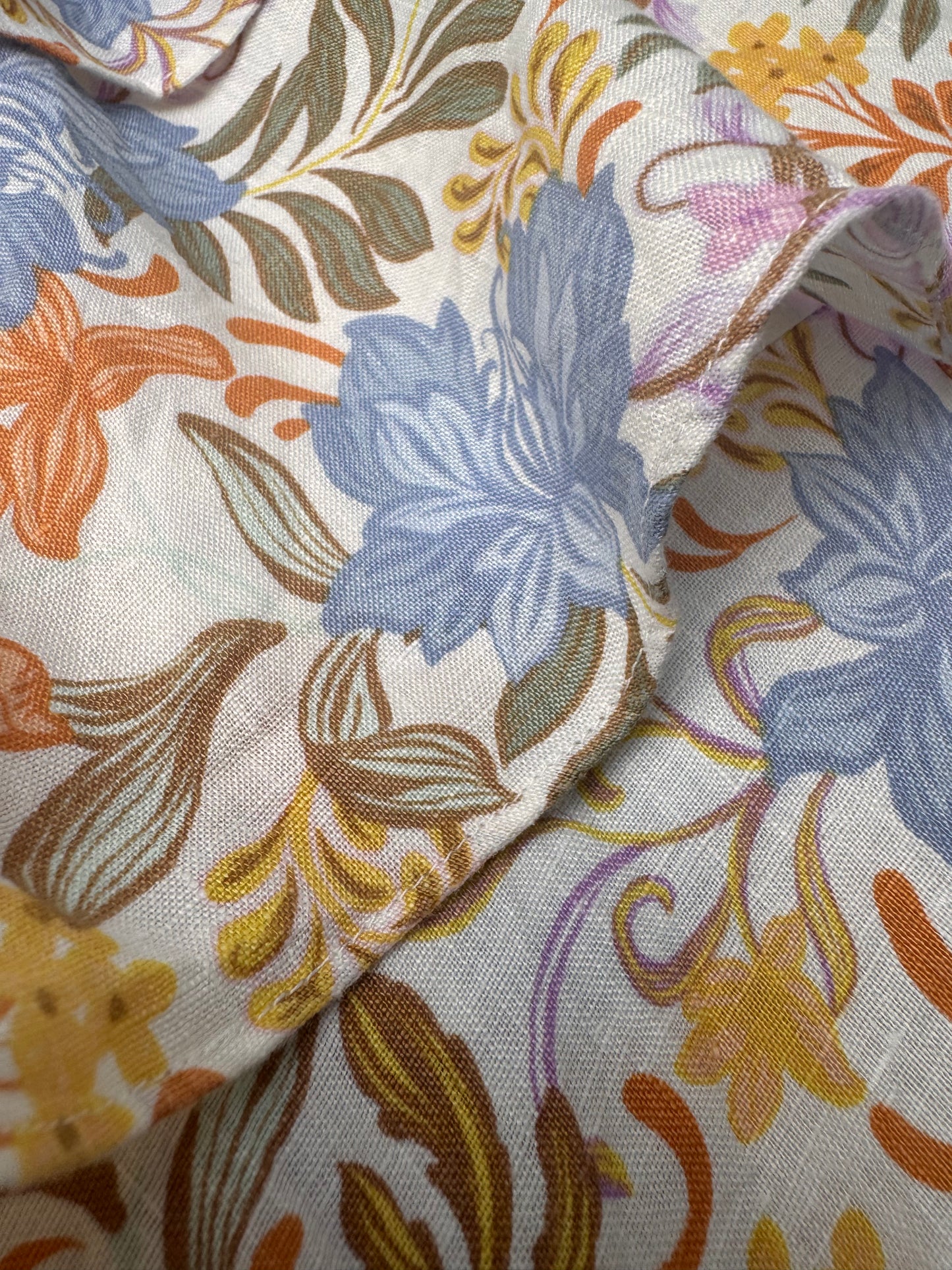 French Connection 100% Linen Layered Floral Skirt