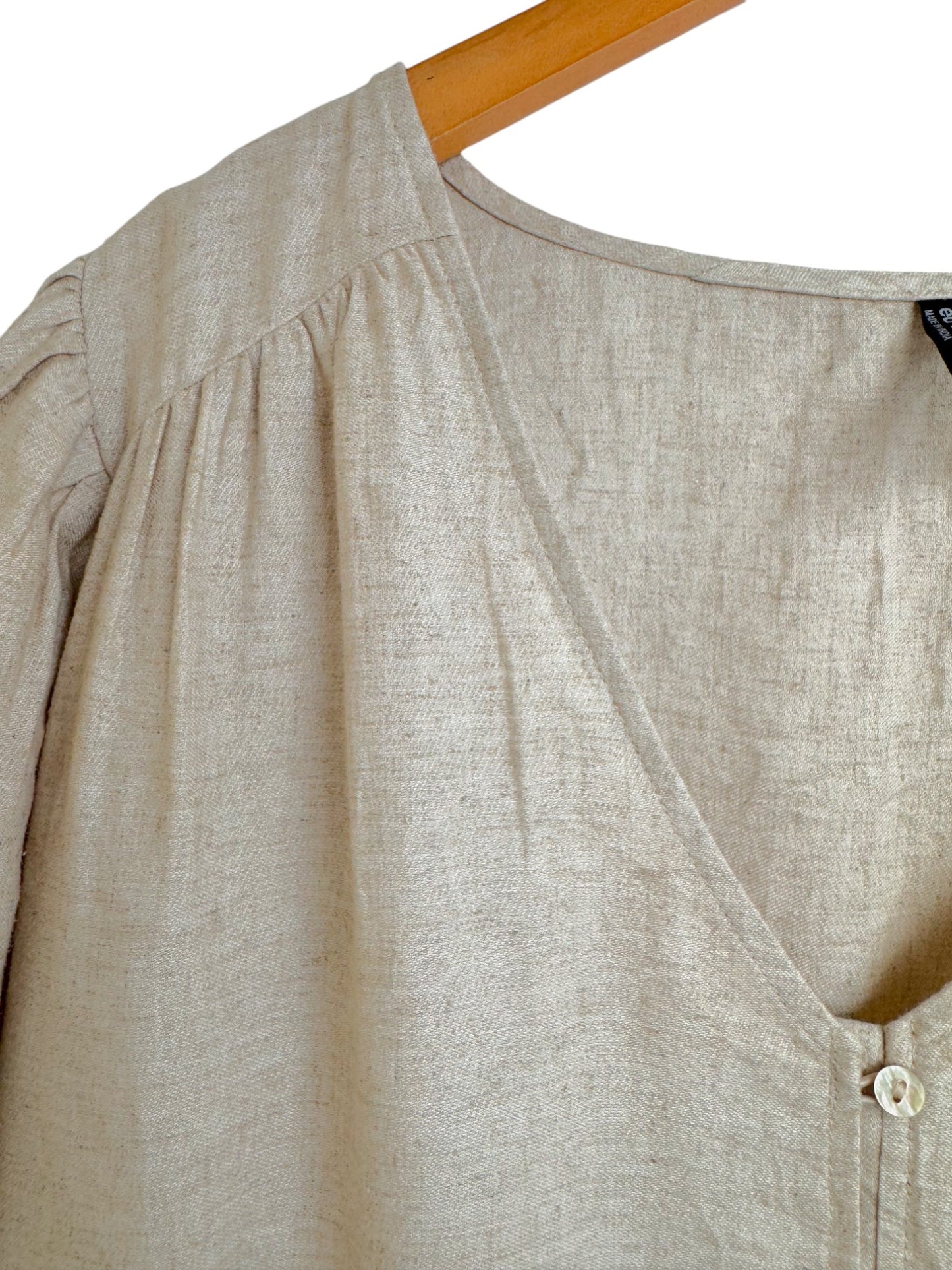 Anko Oat-Colored Button-down Midi Dress