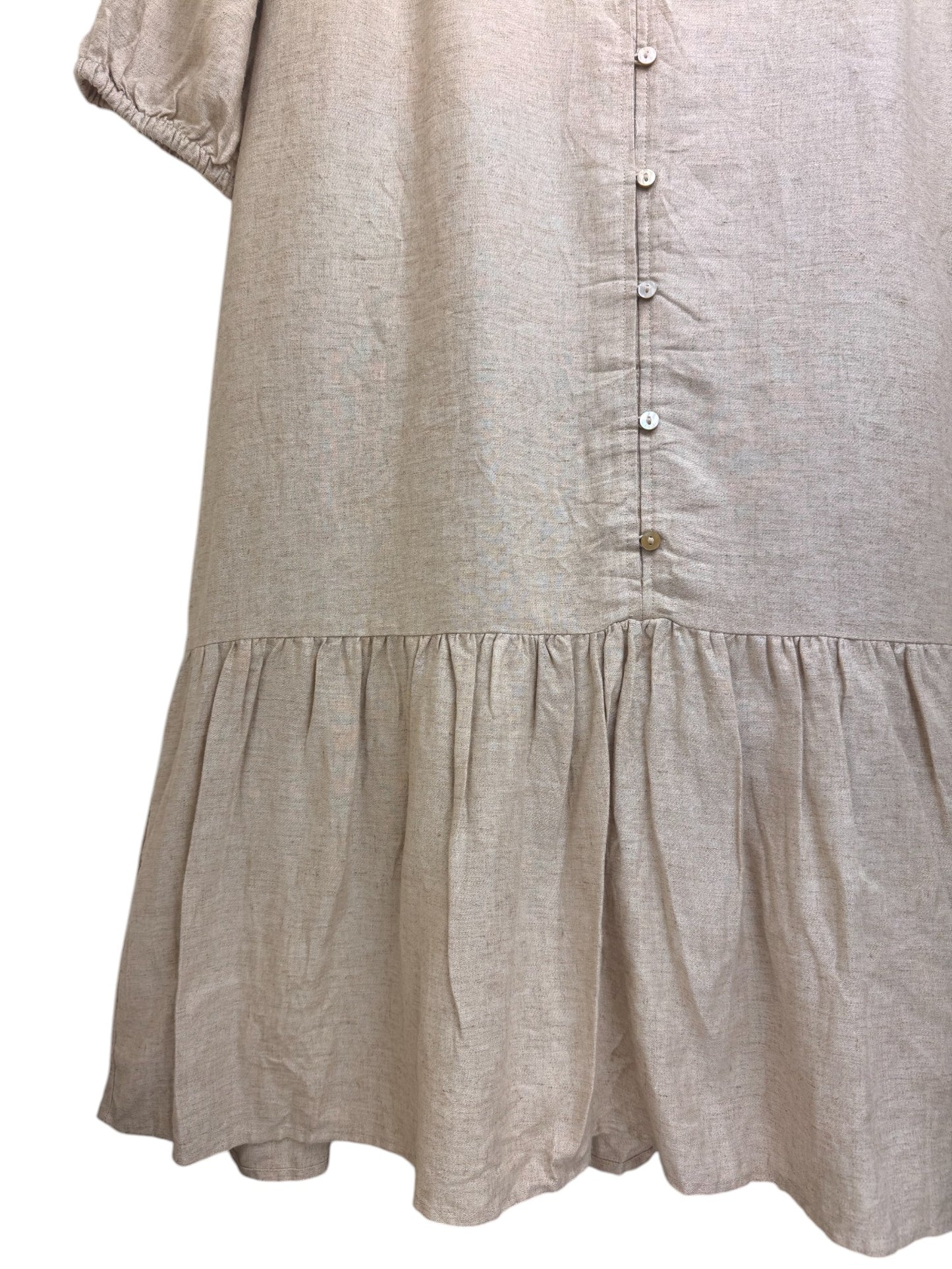 Anko Oat-Colored Button-down Midi Dress