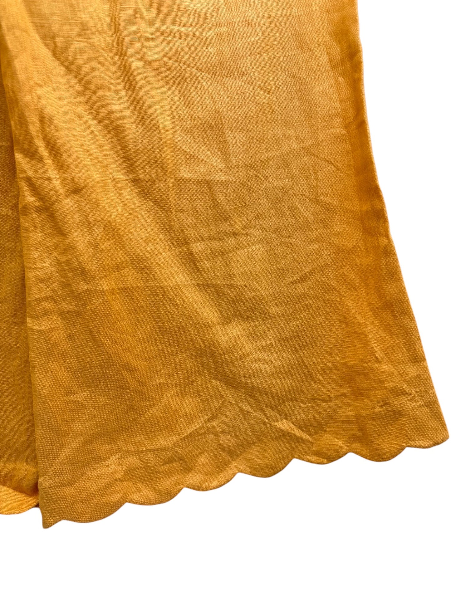 Versify Wide-Leg 100% Linen Scalloped Pants