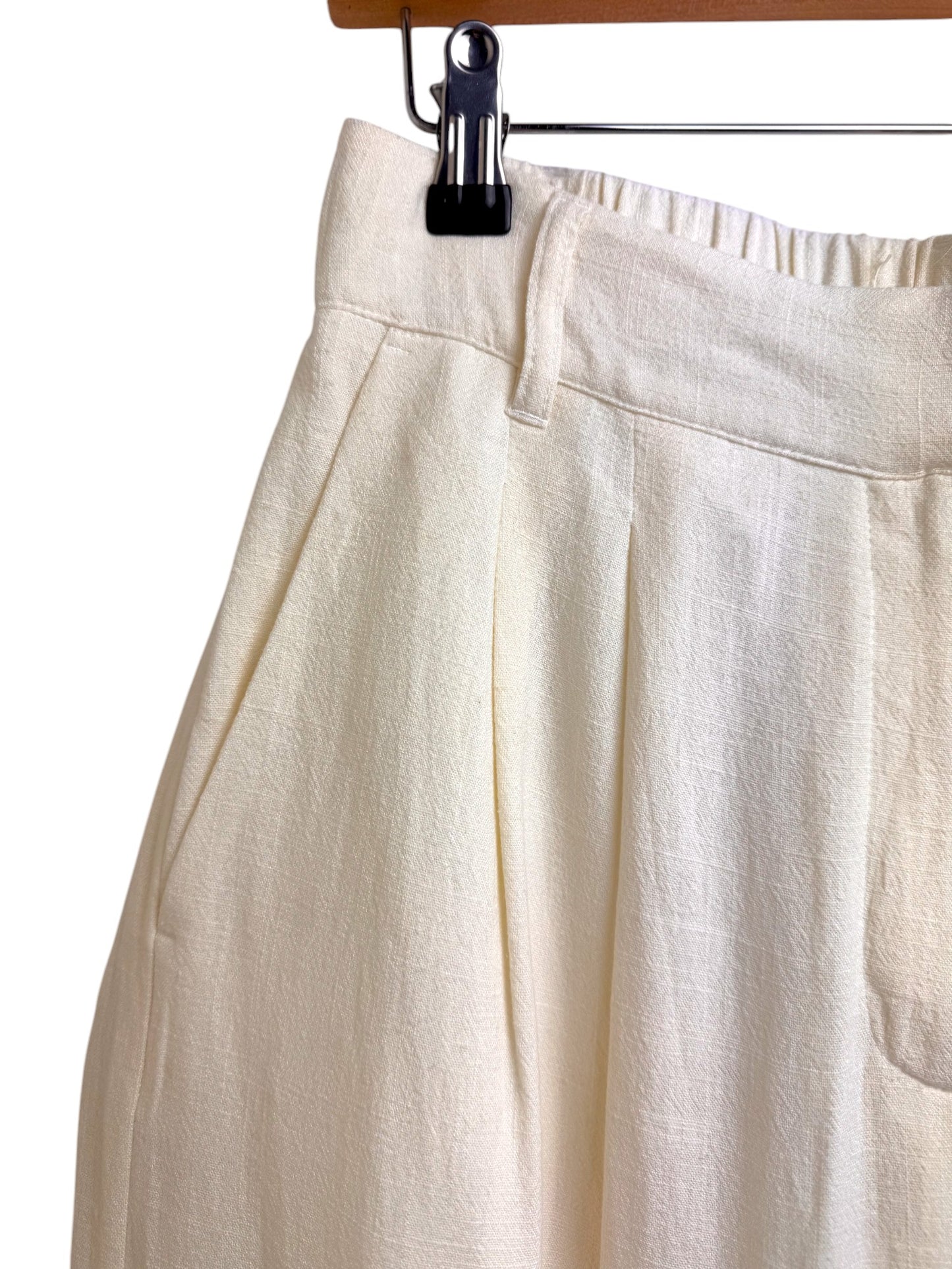 White Wide-Leg Beach Pants