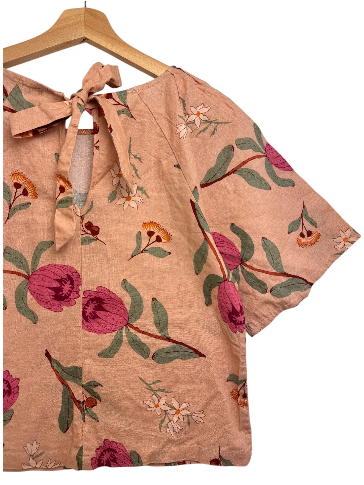 Princess Highway Linen Floral Boxy Top