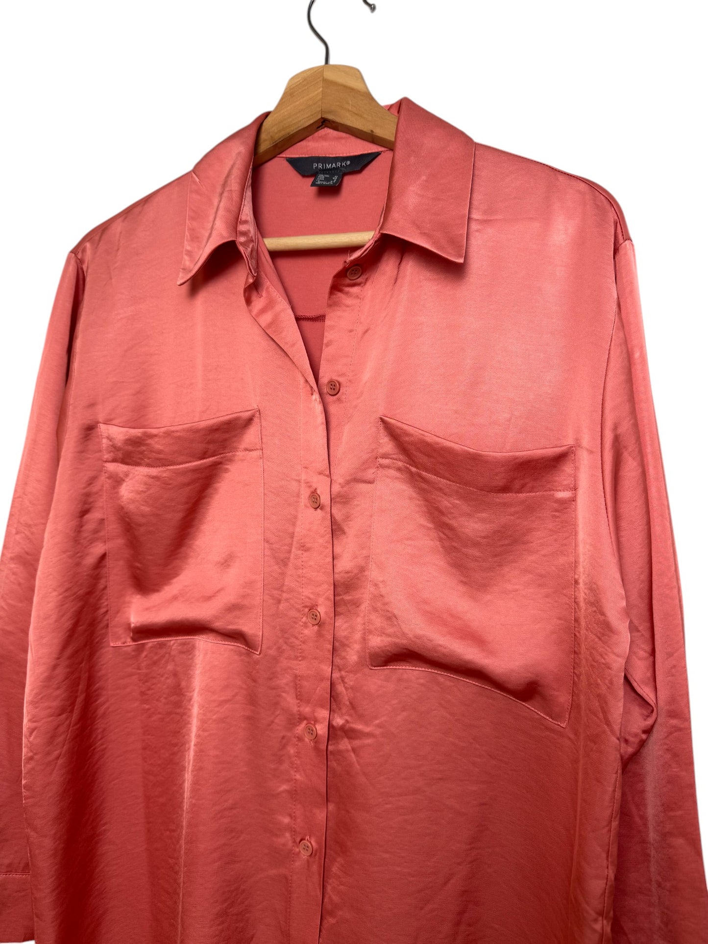 Primark Pink Silk-Texture Long Shirt