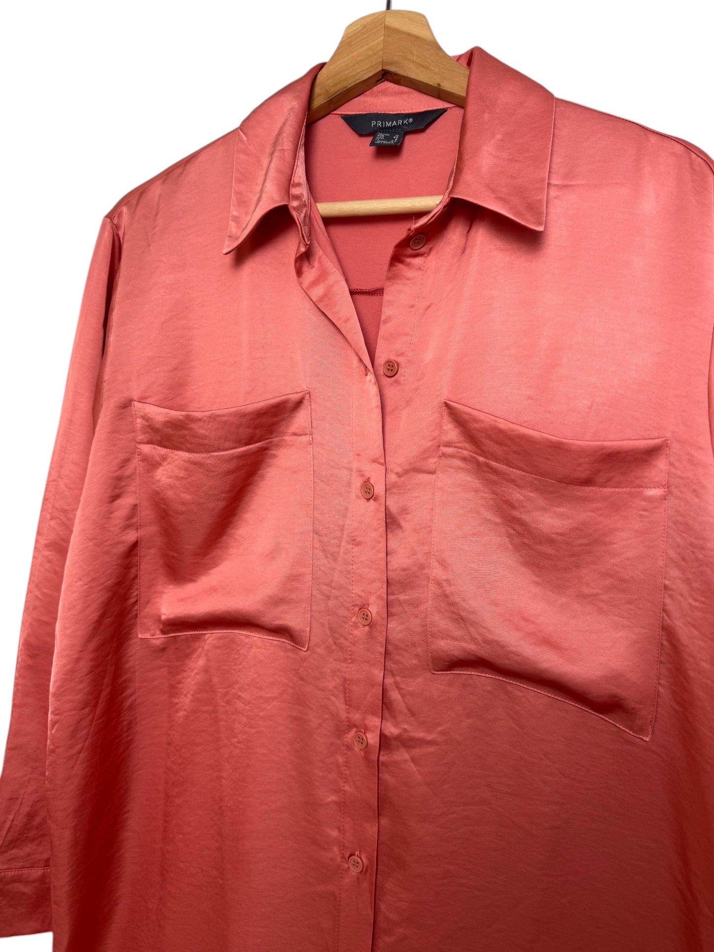 Primark Pink Silk-Texture Long Shirt