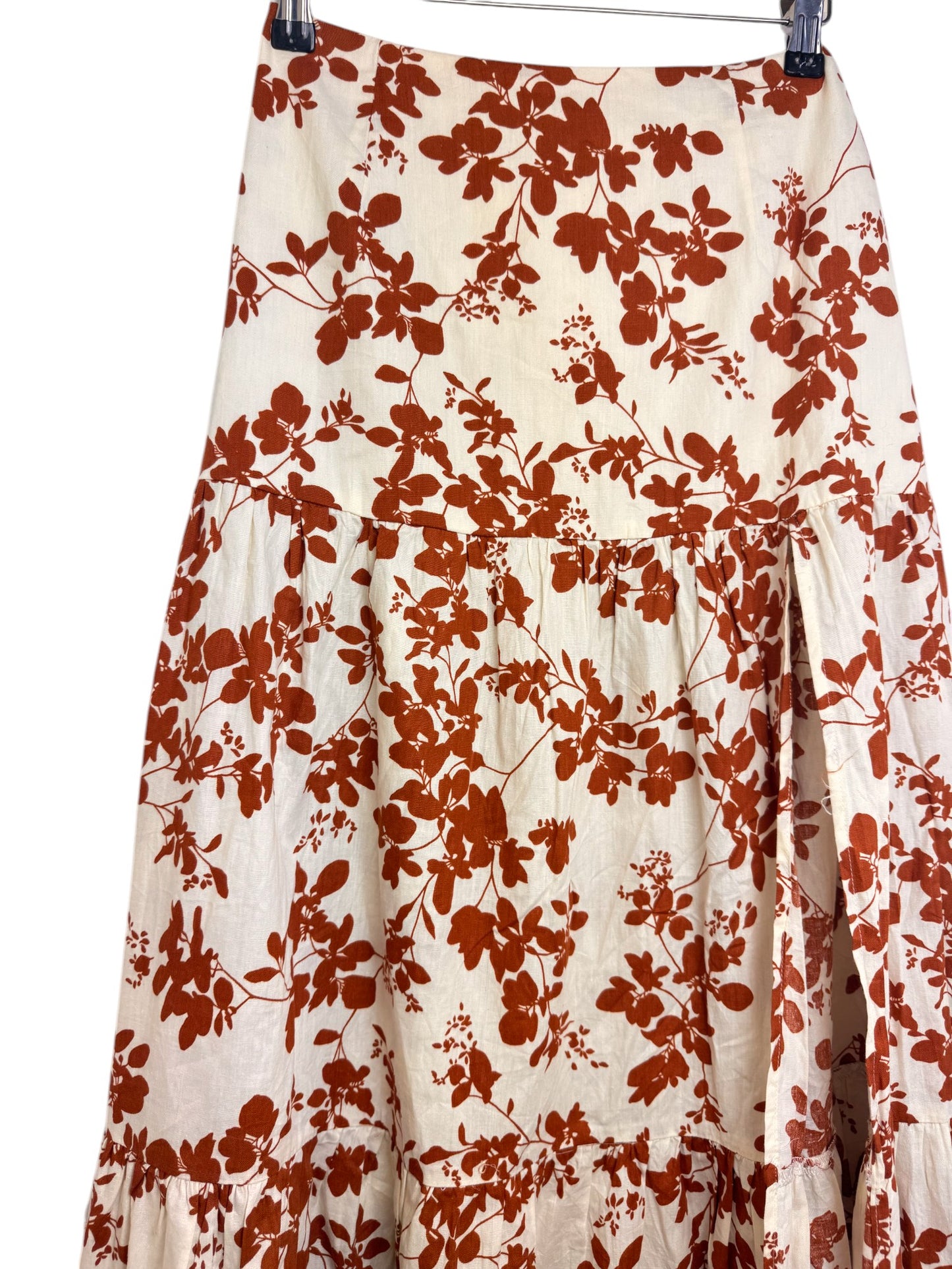 Showpo Layered Floral Maxi Skirt with High Slit