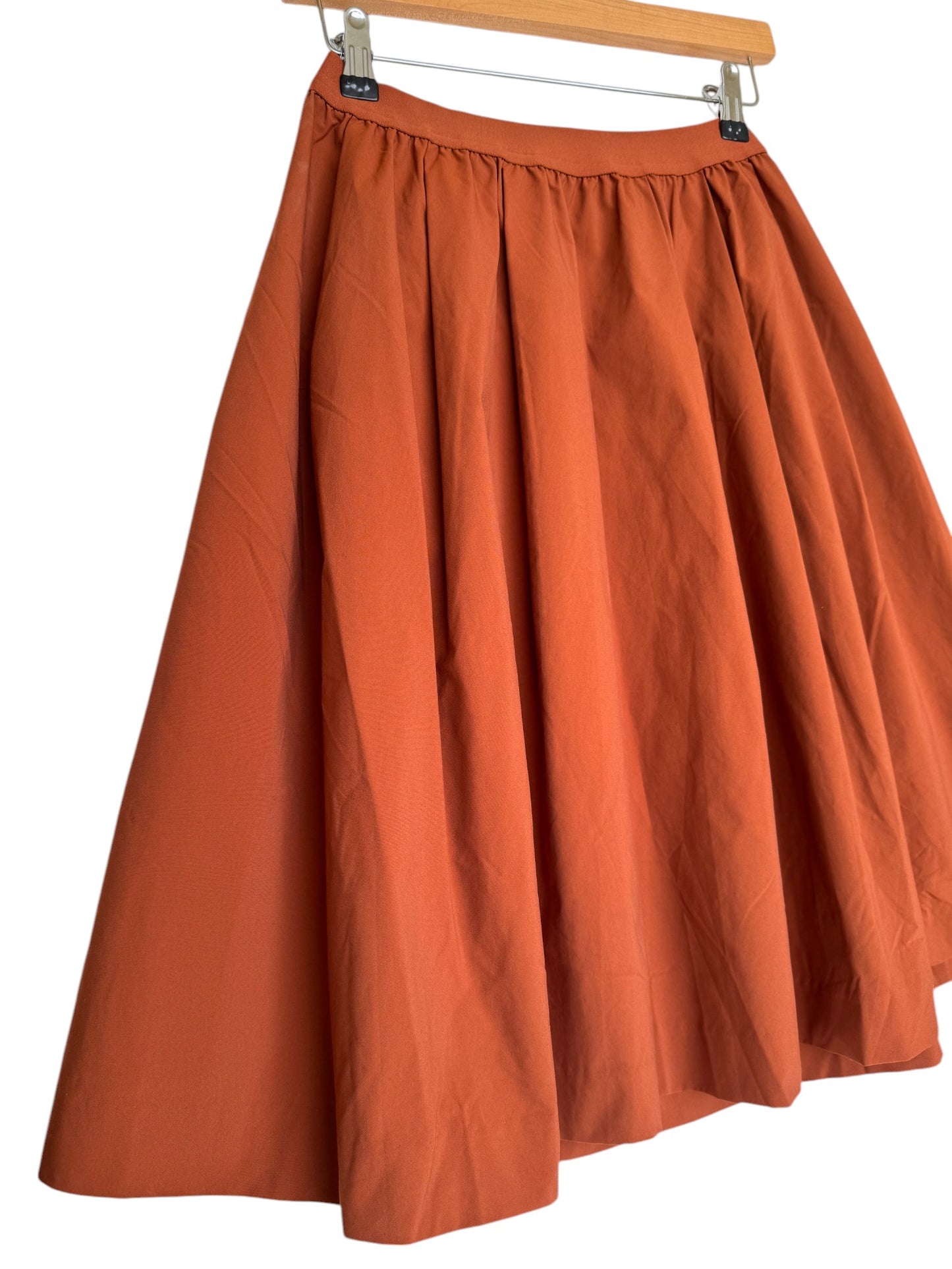 Uniqlo Terracotta Pleated Balloon Midi Skirt
