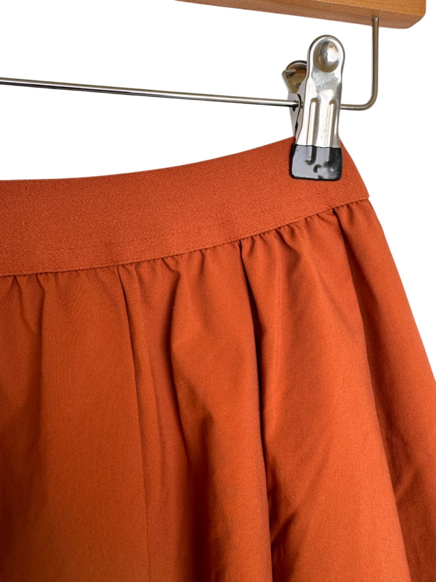 Uniqlo Terracotta Pleated Balloon Midi Skirt