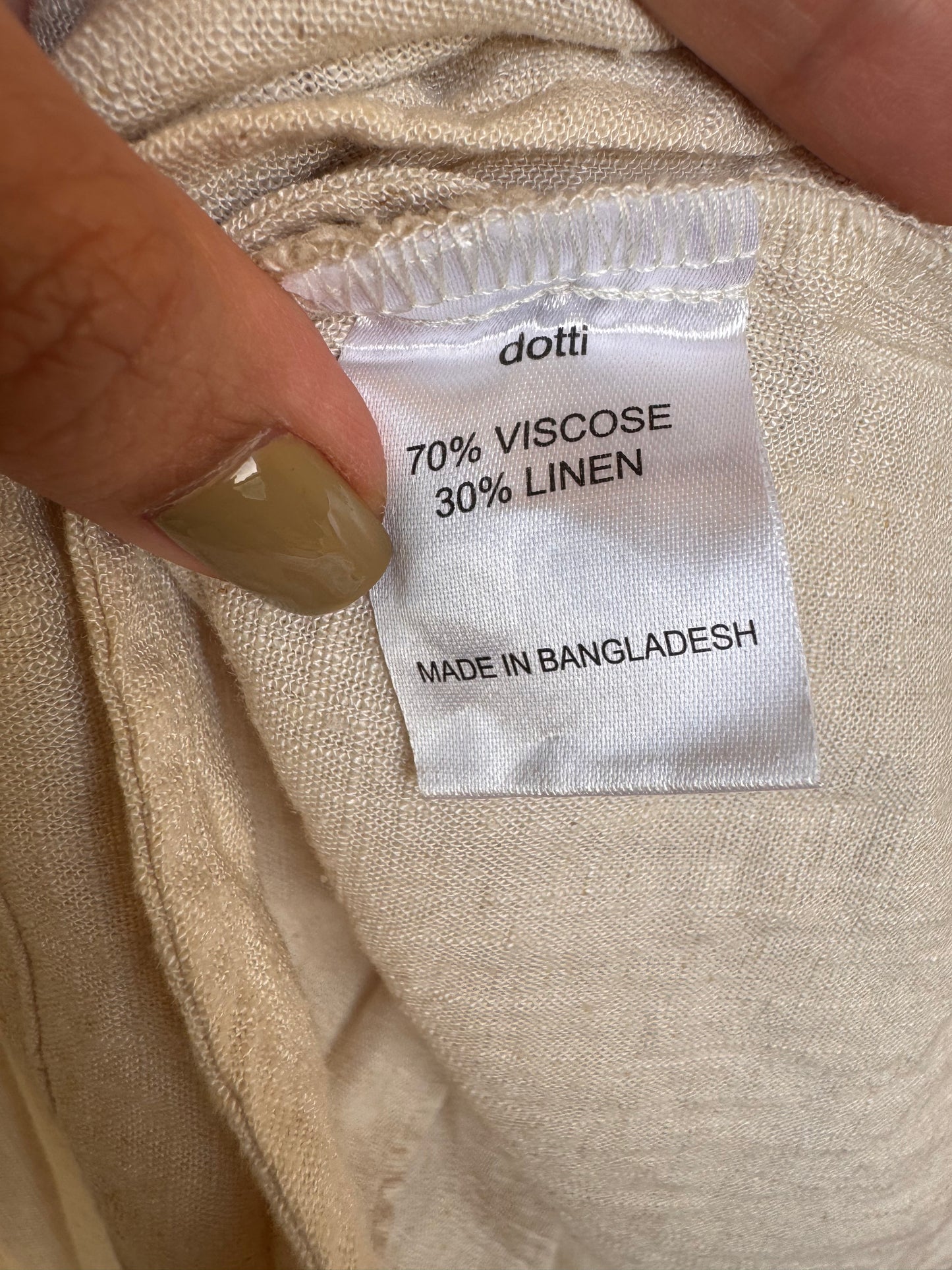 Oat Beige Viscose-Linen Layered Doll Dress