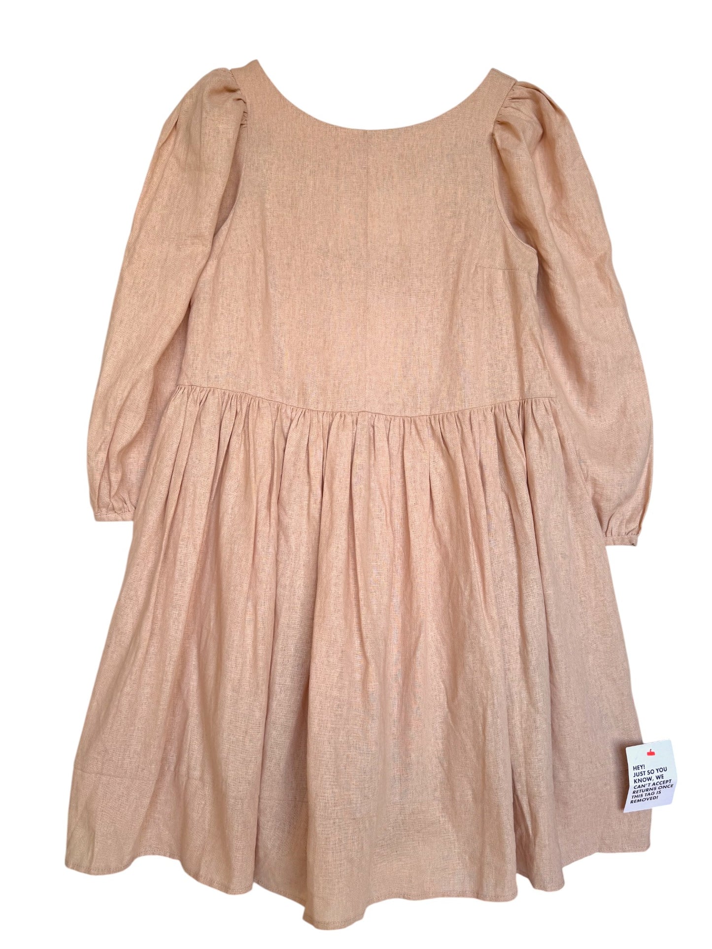 Beige Peach BabyDoll Boho Smock Dress – Effortless & Chic