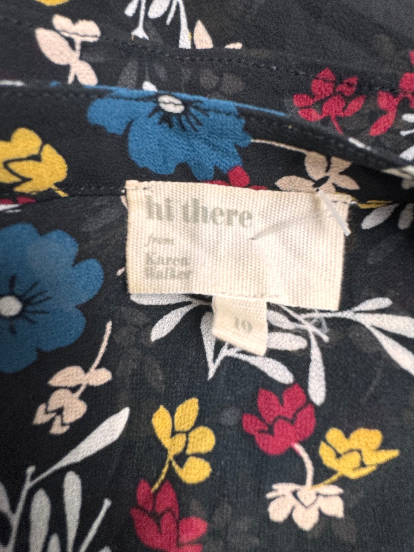 Hi There, Karen Walker Black Floral Long-Sleeve Dress – Handkerchief Hem