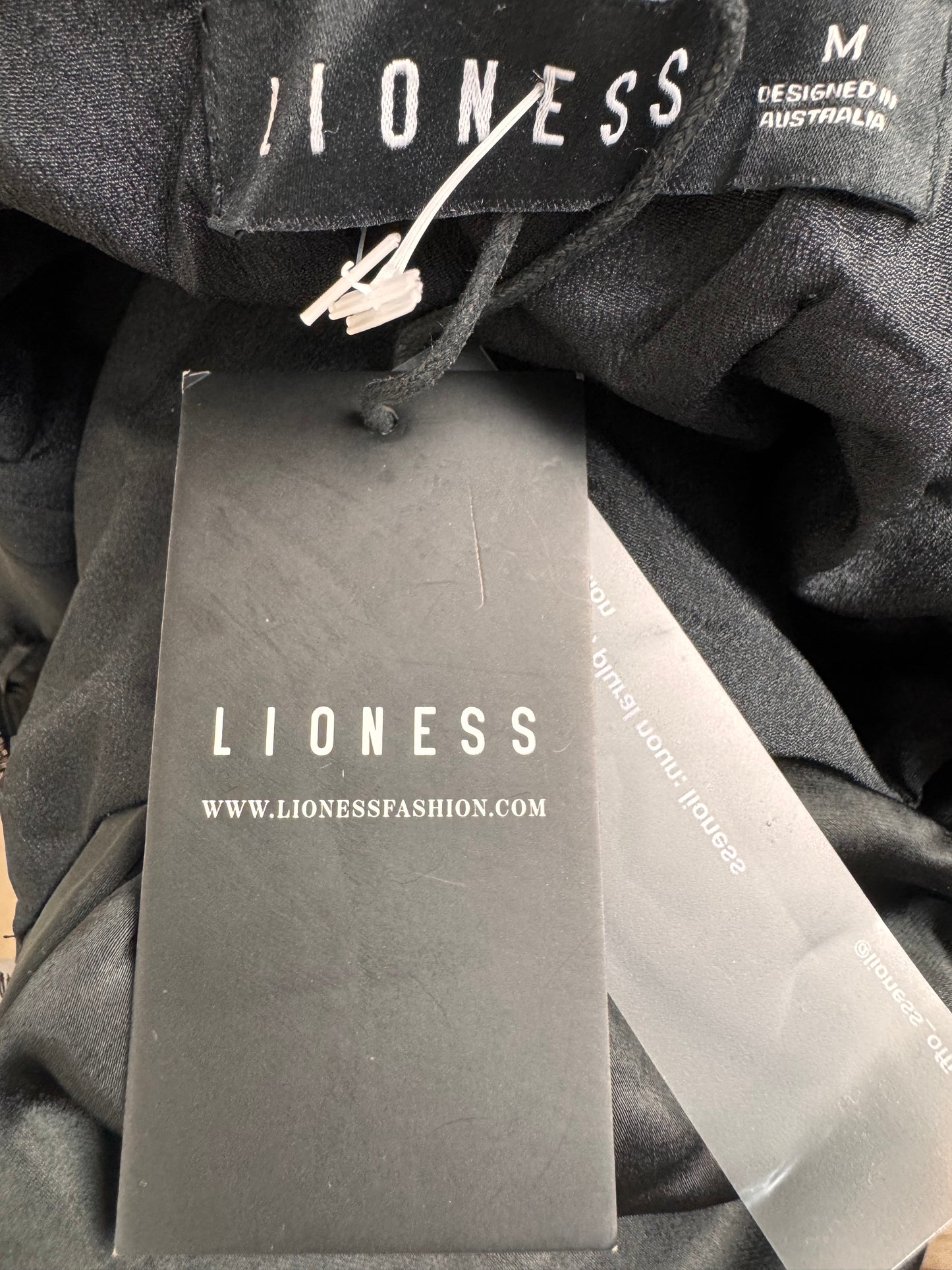 Romantic Black Lace-Trimmed Camisole Dress by Lioness