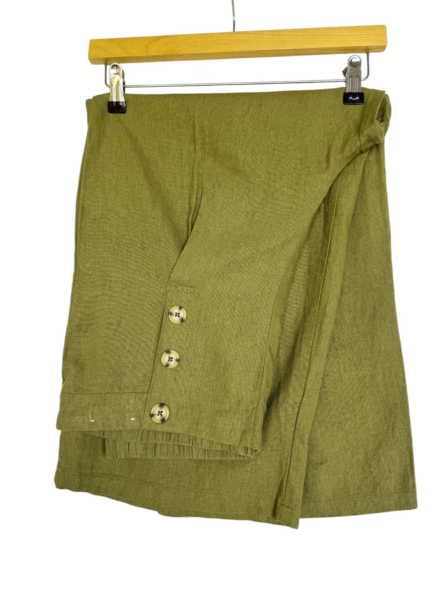 Anko Linen Blend Moss Green Wide-Leg Cropped Pants – Breezy, Stylish & Effortlessly Versatile