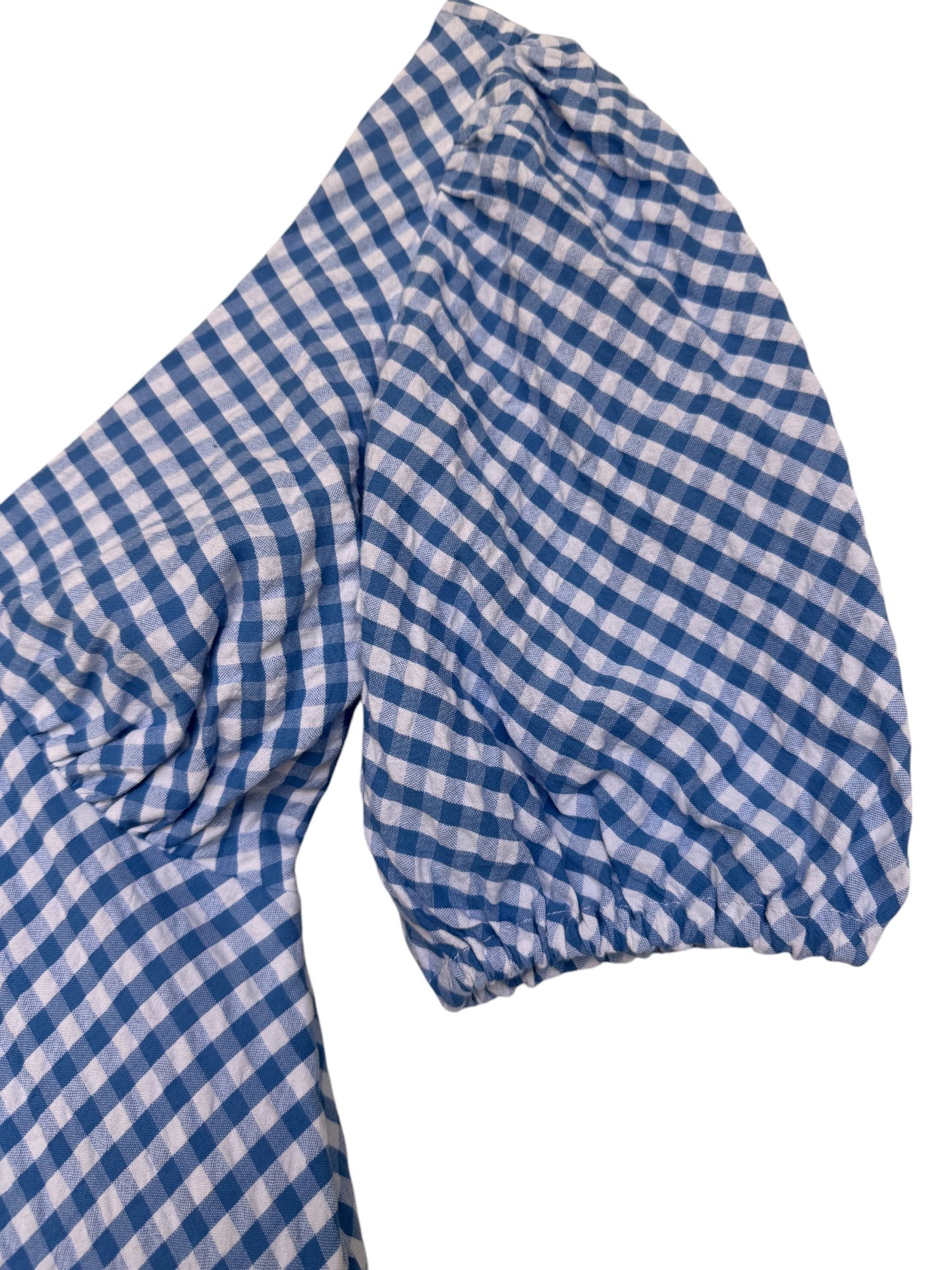 Blue & White Gingham Midi Tea Dress