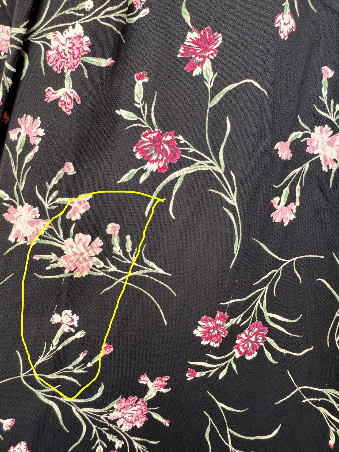CUE Charming Black & Pink Floral A-Line Dress – Elegant & Timeless