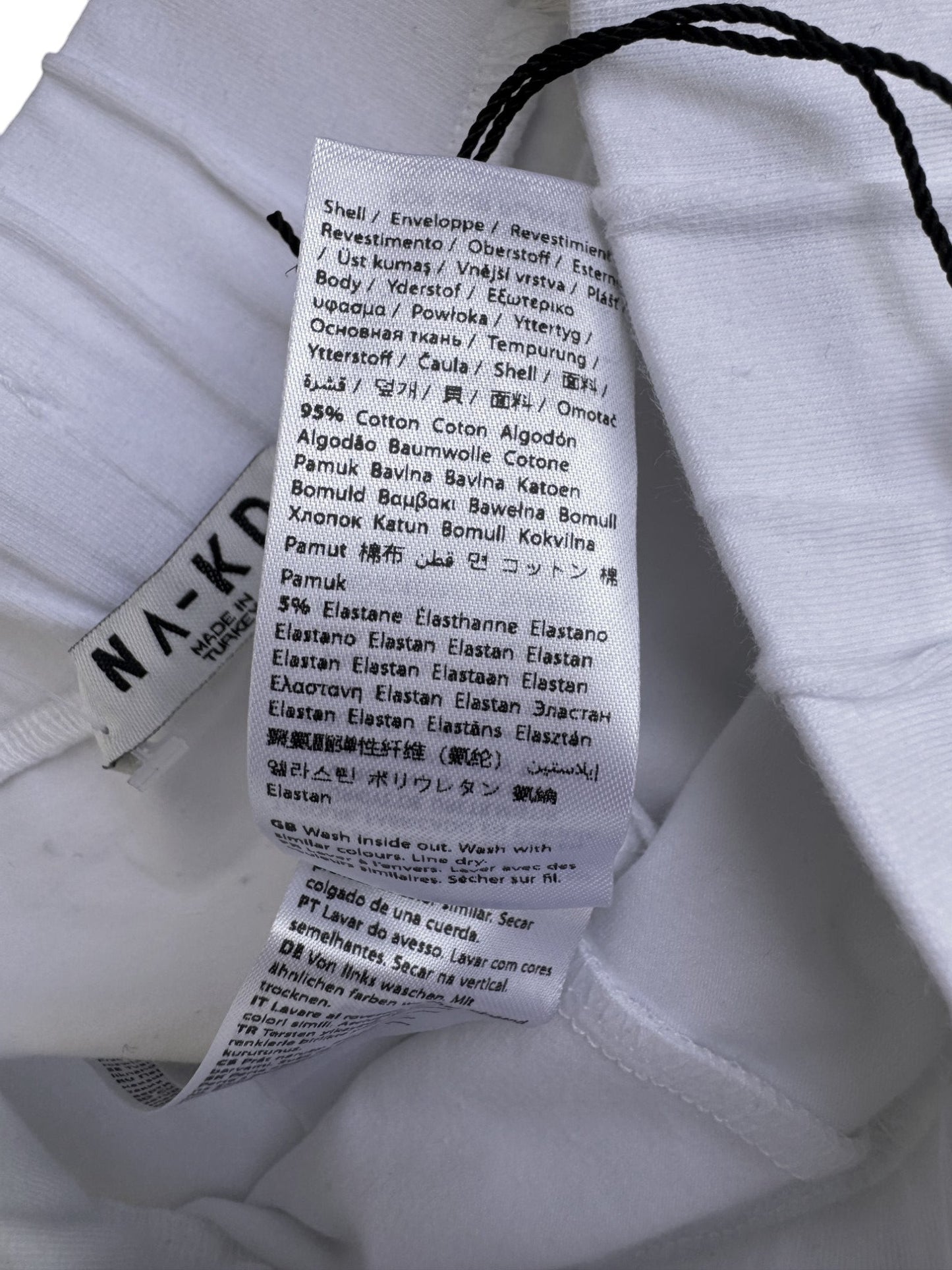 NA-KD White Cotton Lounge Shorts – Black Trim, Garter Waistband