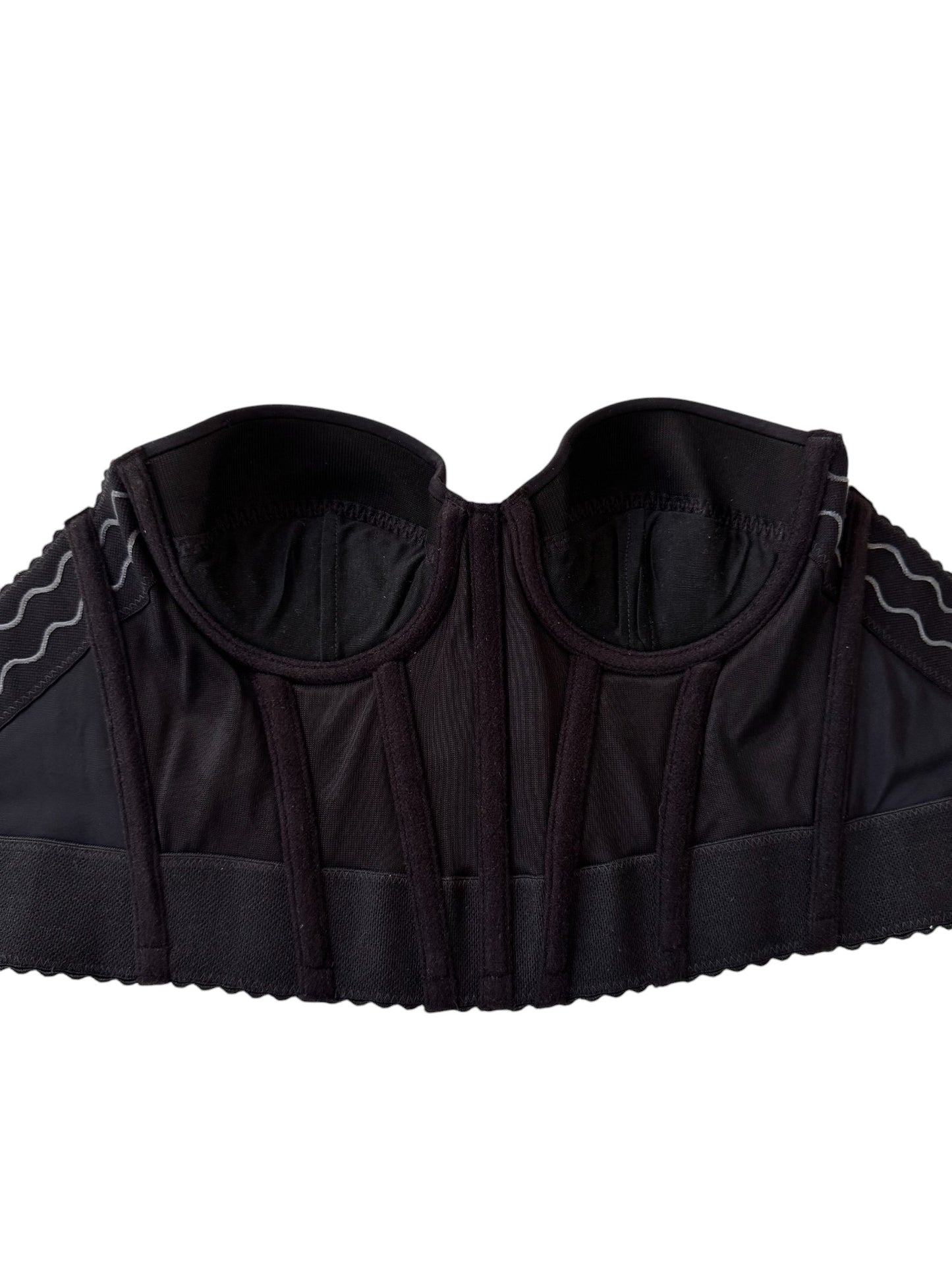 Black Cropped Corset Bra Top – Size 75A / 34A