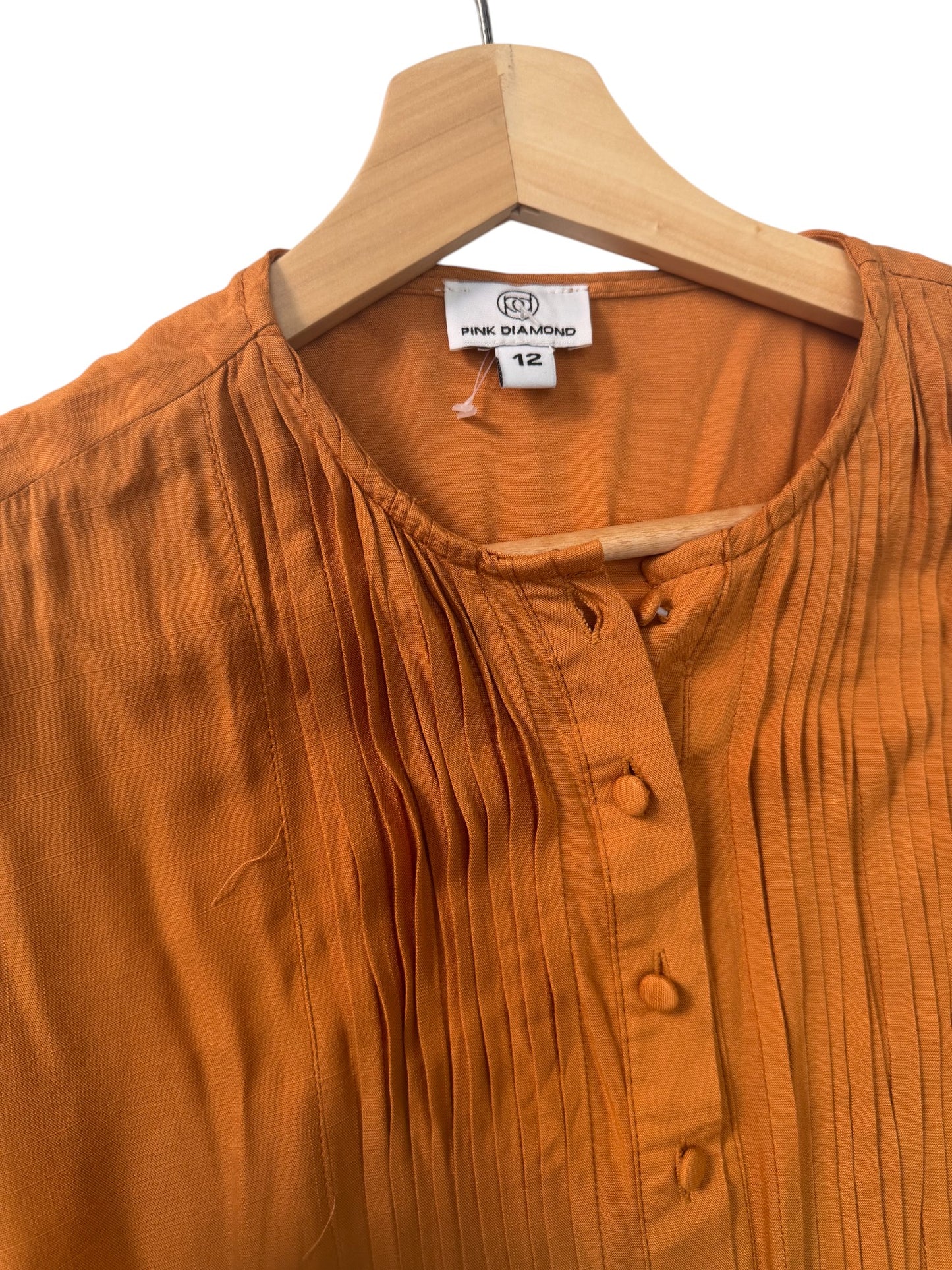 Terracotta Boho Tiered Baby Doll Dress – Loose Fit with Long Bishop Sleeves & Pockets