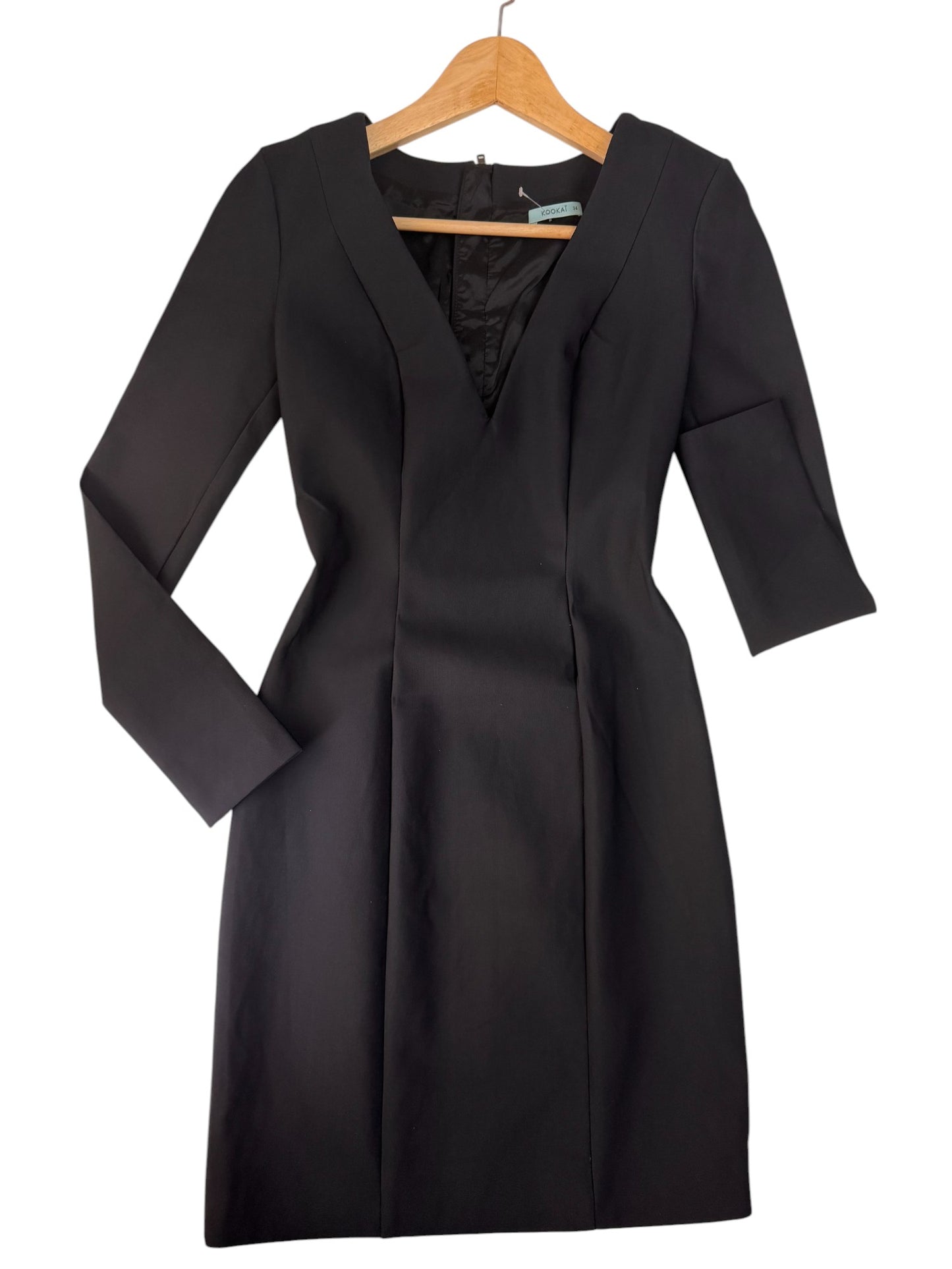 Black Long Sleeve V-Neck Bodycon Mini Dress