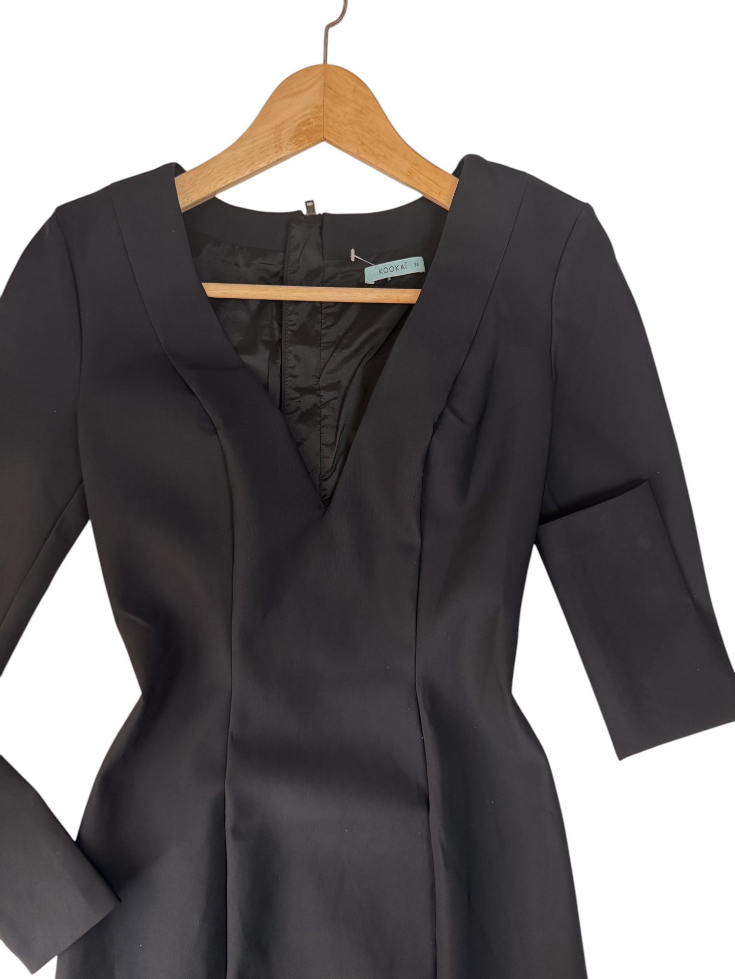 Black Long Sleeve V-Neck Bodycon Mini Dress