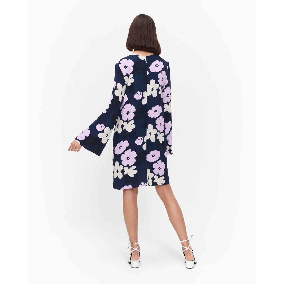 Marimekko Pilke Kevätalkoot Dress – Dark Navy Blue Floral