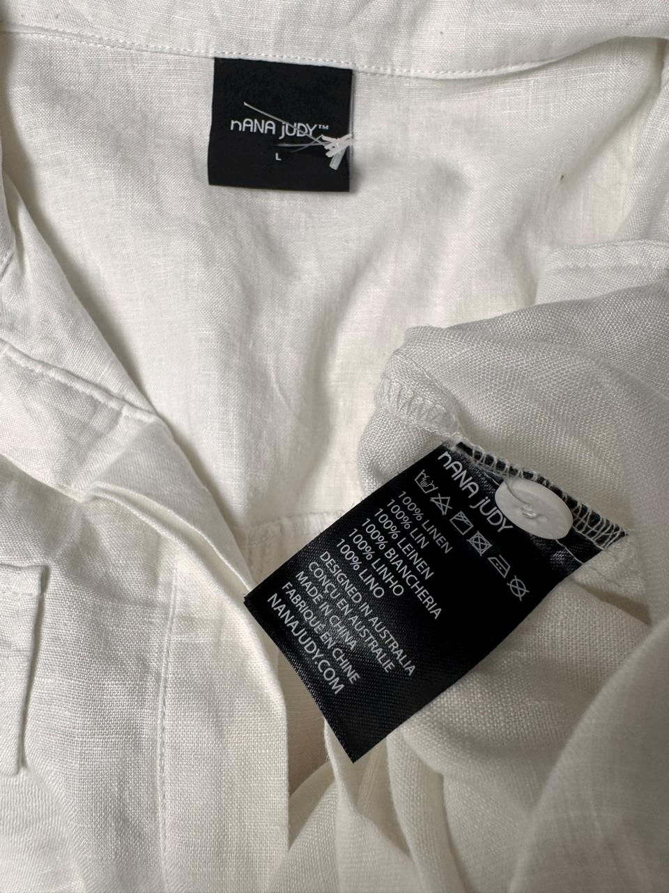 100% White Linen Short Sleeve Jumpsuit/Romper