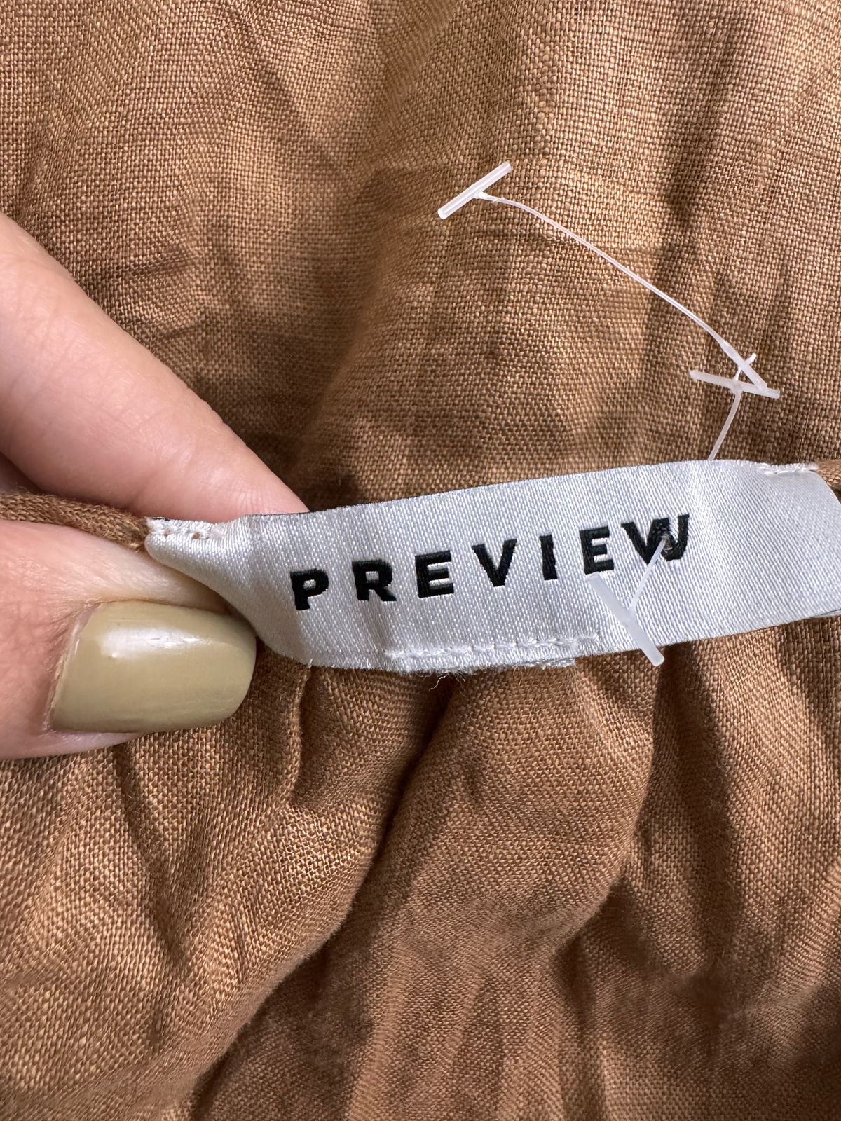 Linen Lantern Sleeve Button-Down Top | Preview