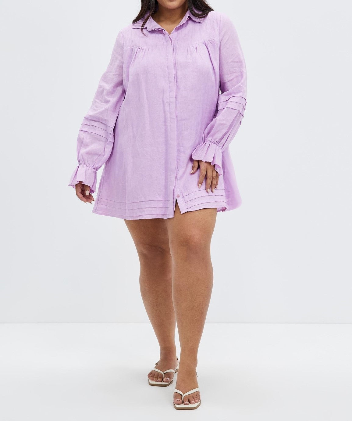 100% Linen Button Through Oversized Dress