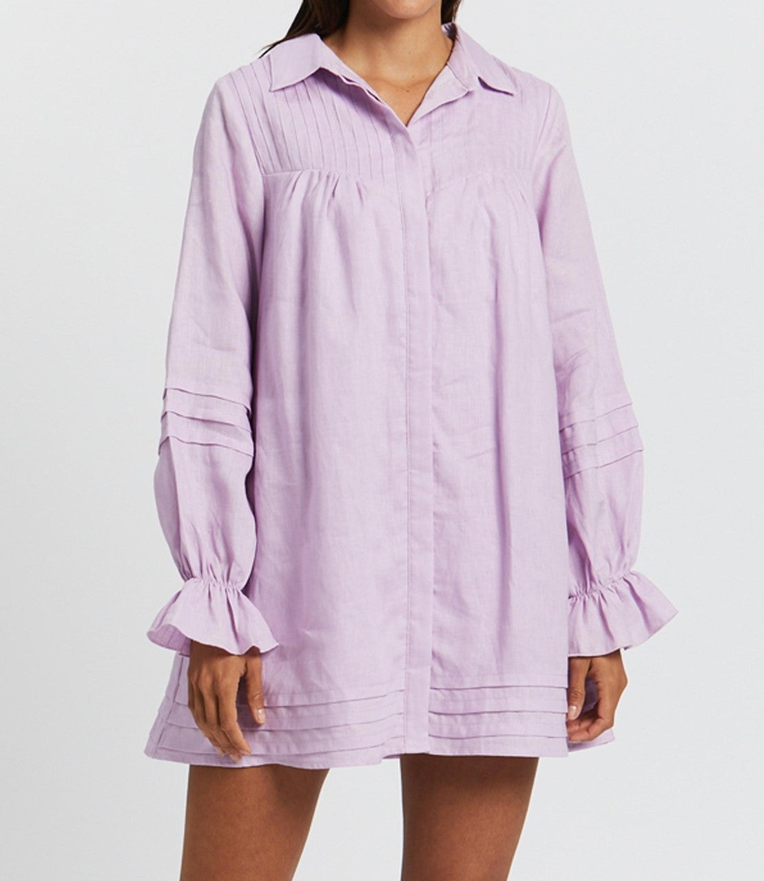 100% Linen Button Through Oversized Dress